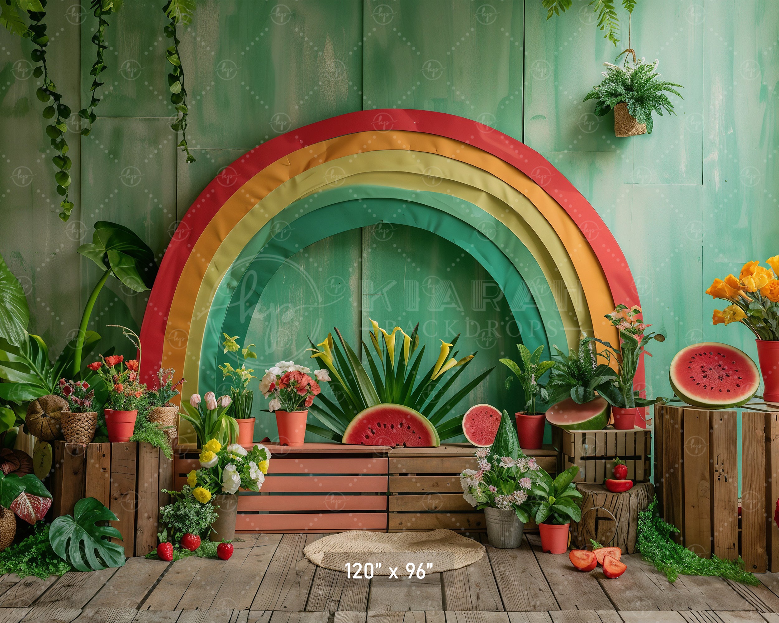 Tropical Rainbow Garden Backdrop