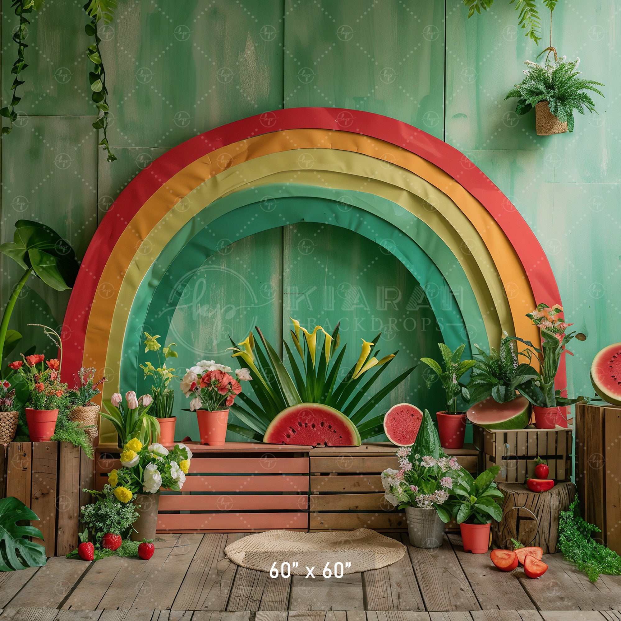 Tropical Rainbow Garden Backdrop