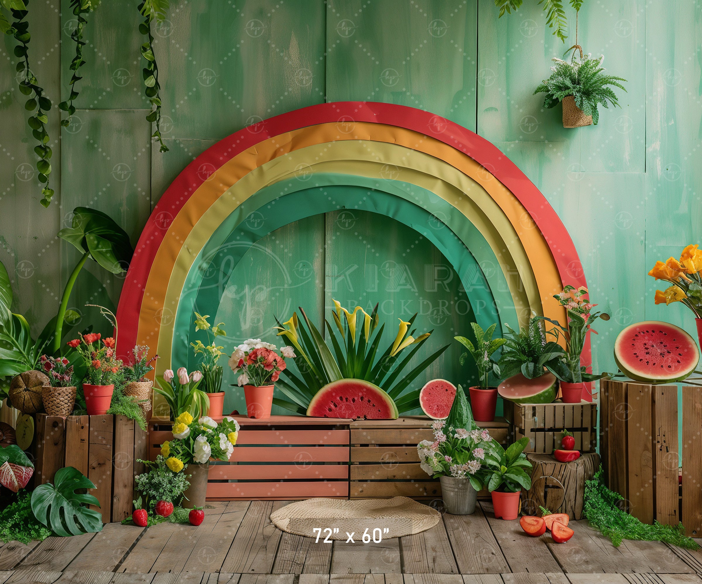Tropical Rainbow Garden Backdrop