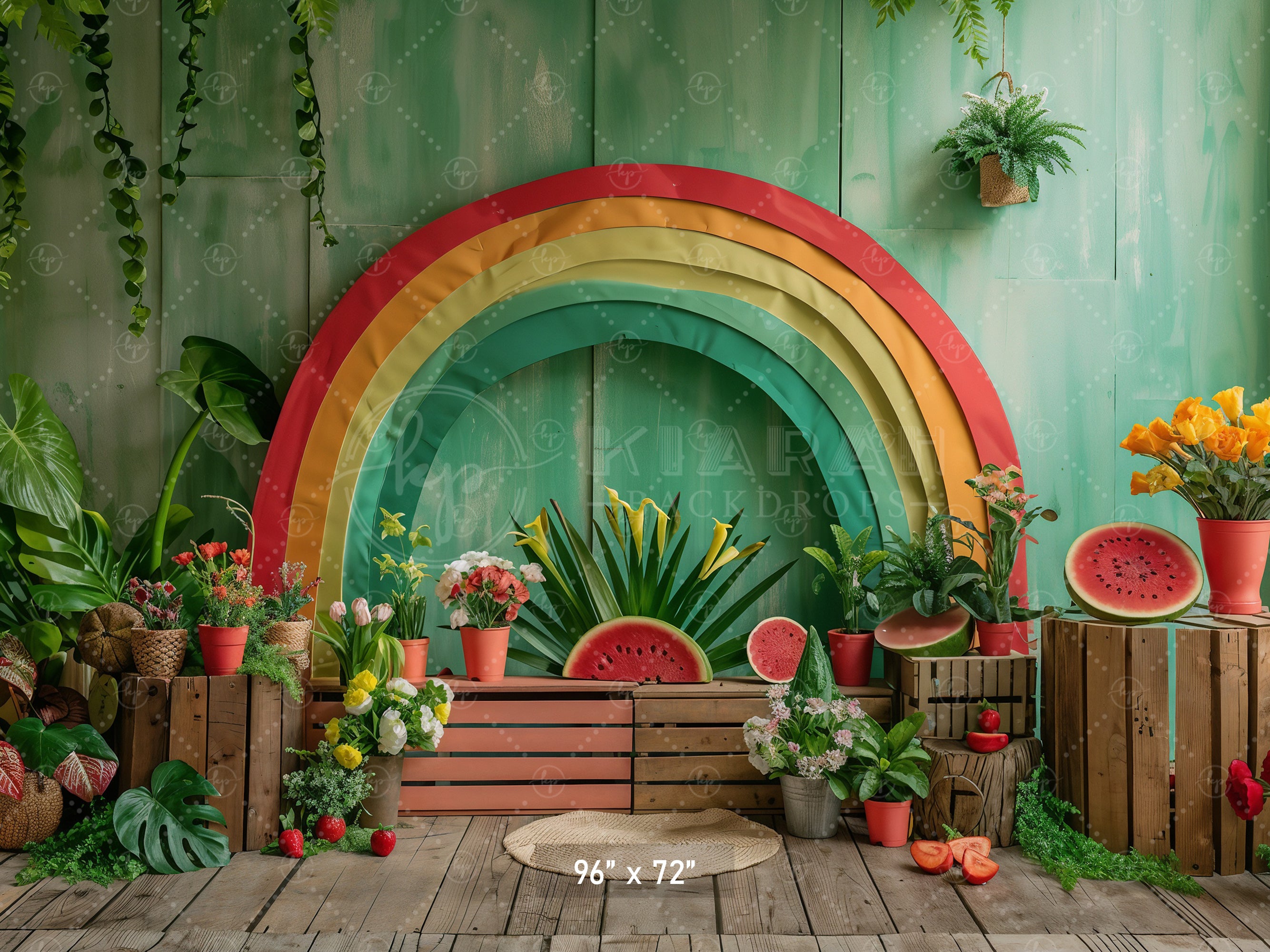 Tropical Rainbow Garden Backdrop