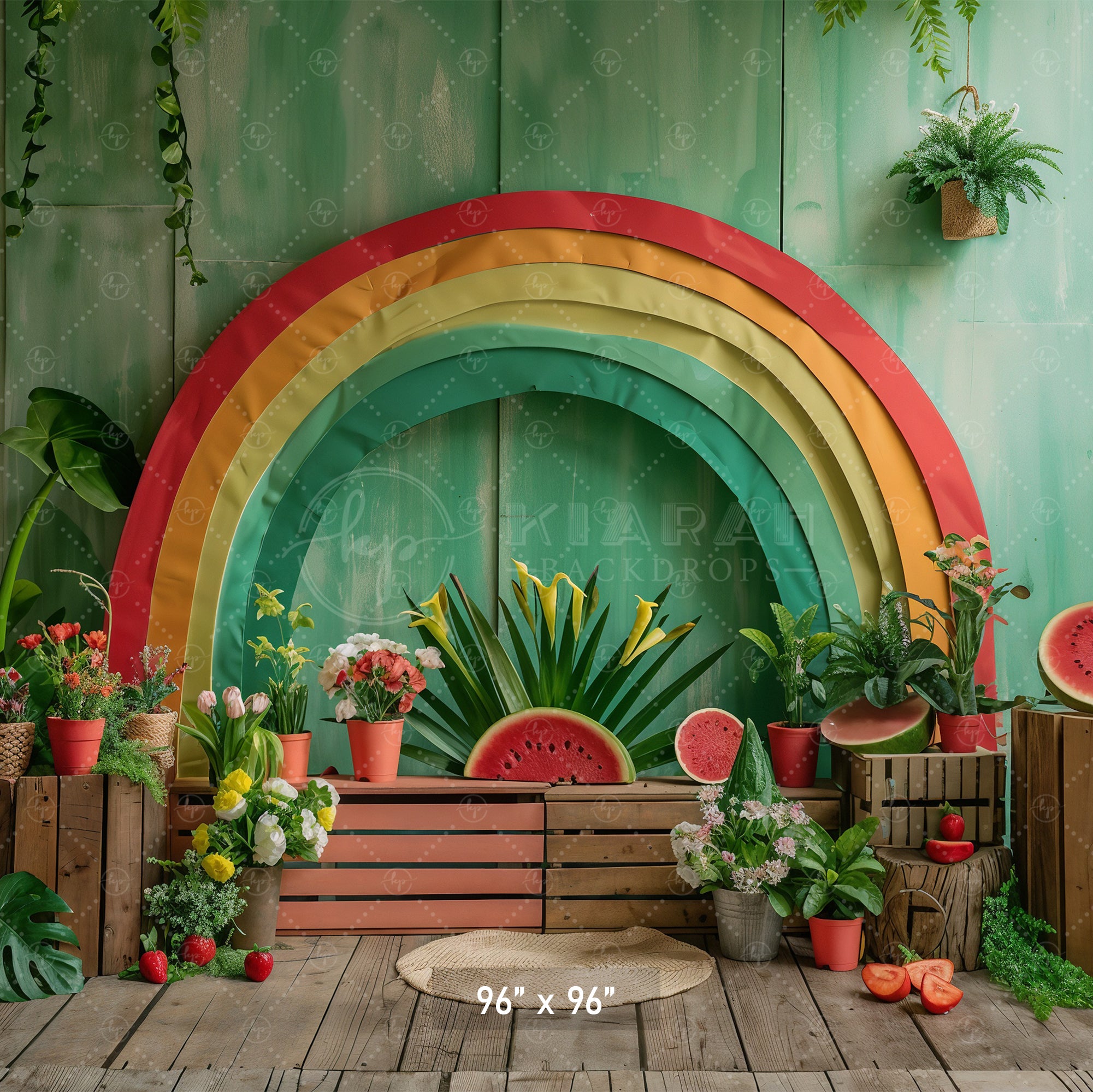 Tropical Rainbow Garden Backdrop