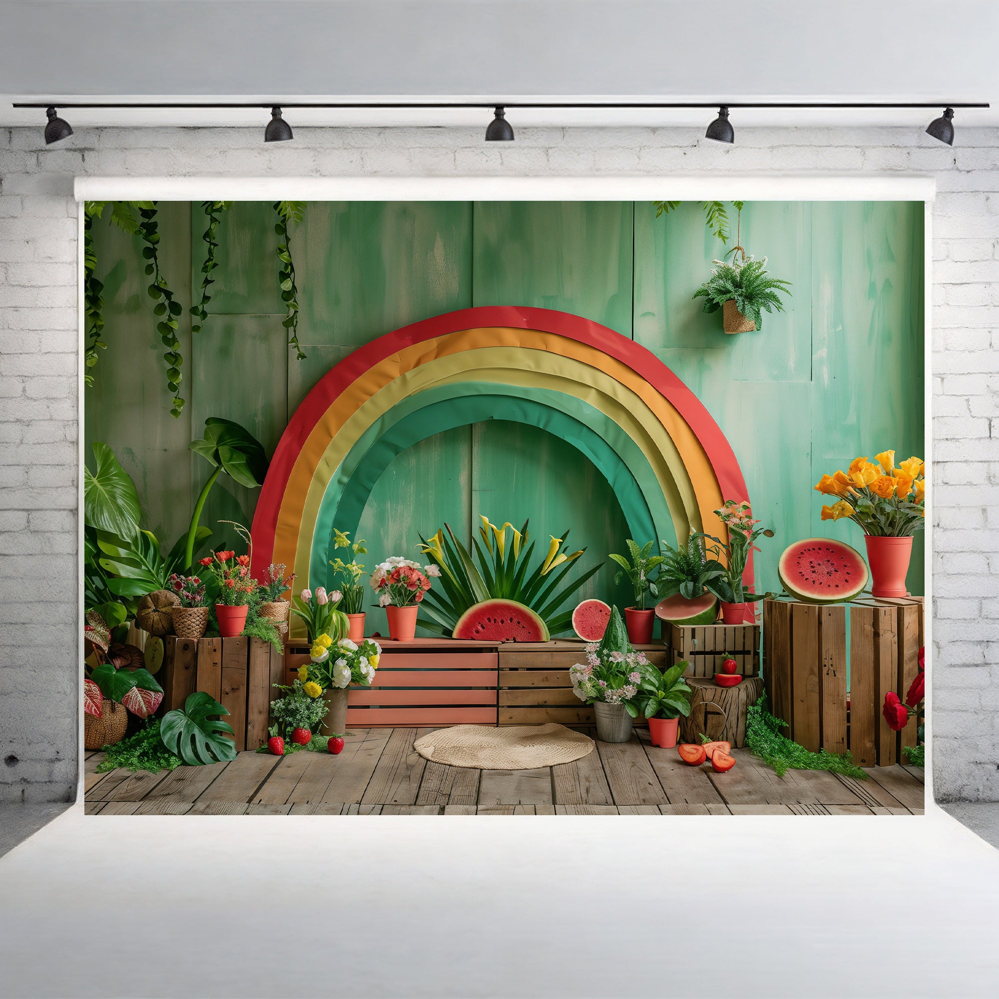 Tropical Rainbow Garden Backdrop