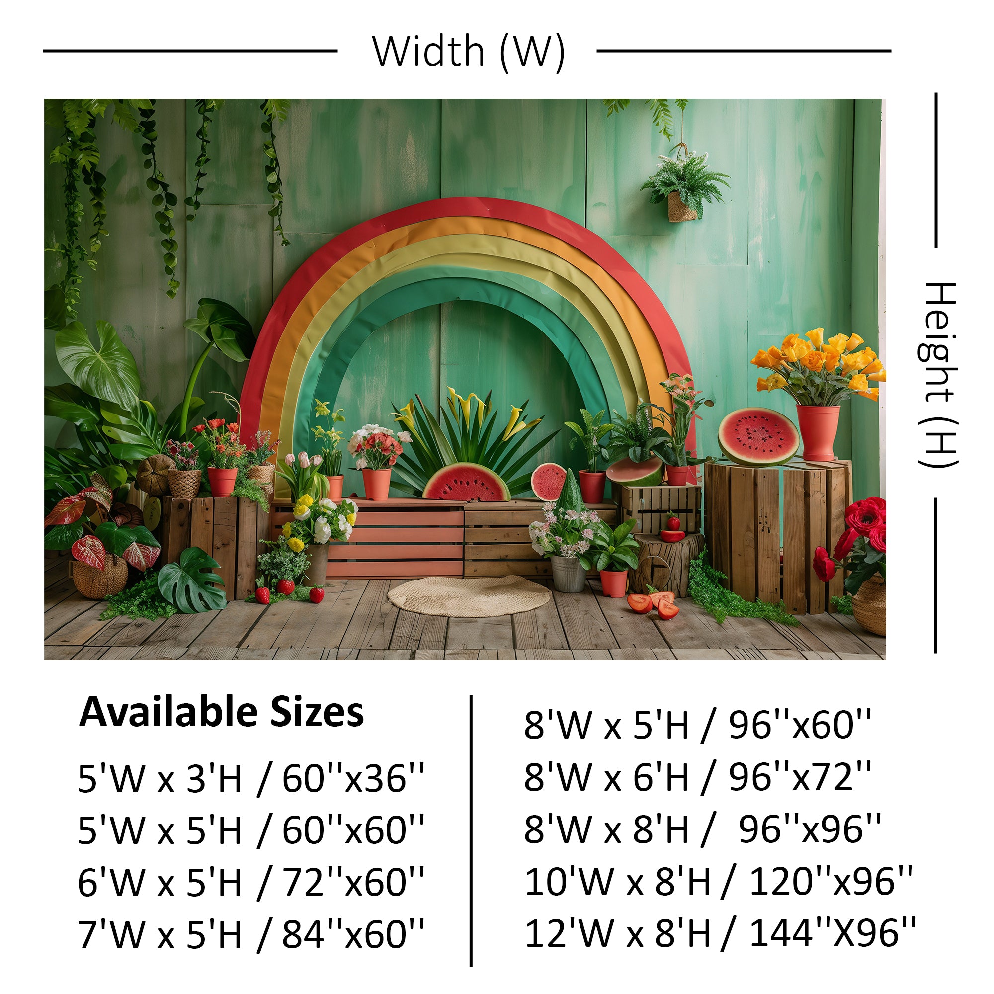 Tropical Rainbow Garden Backdrop