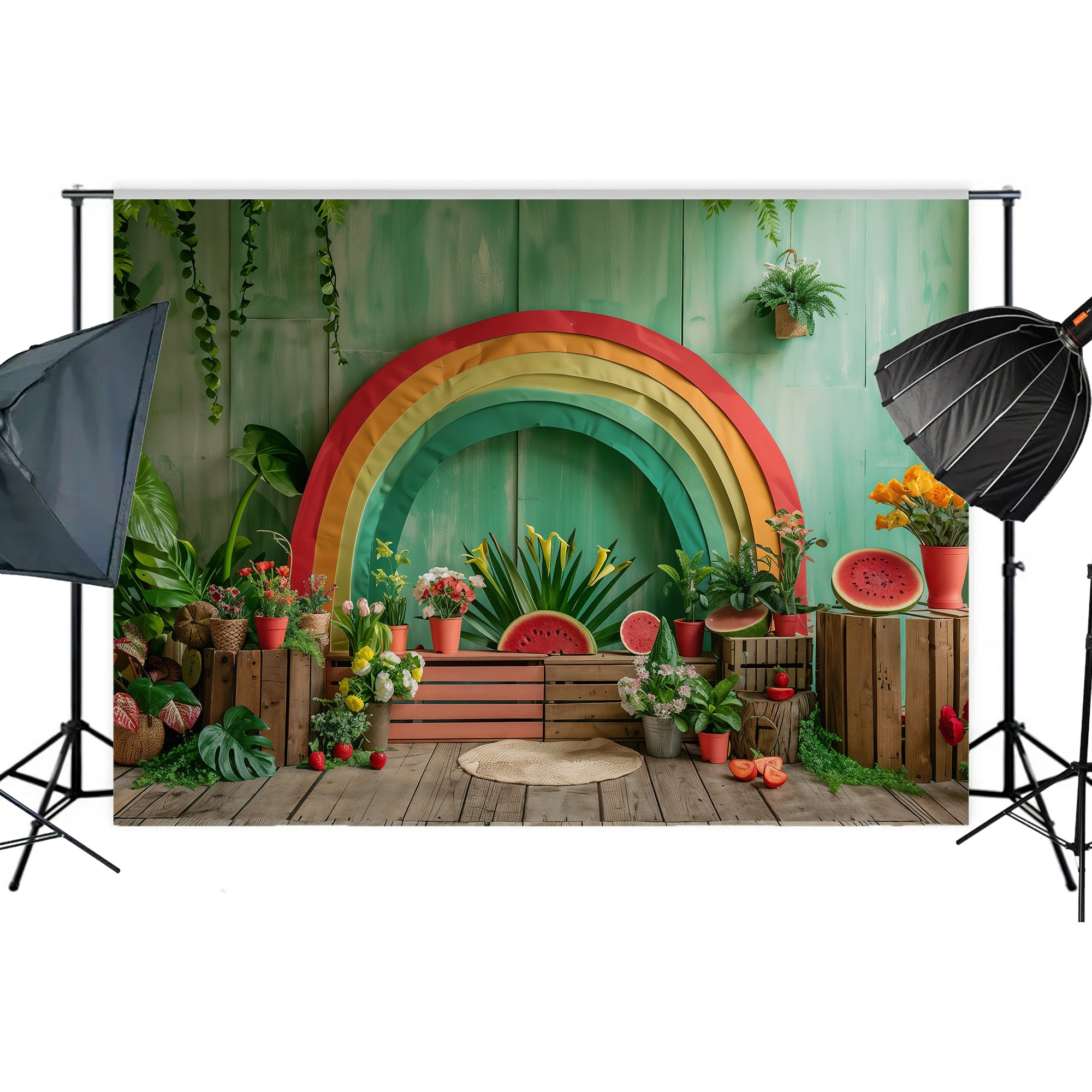 Tropical Rainbow Garden Backdrop