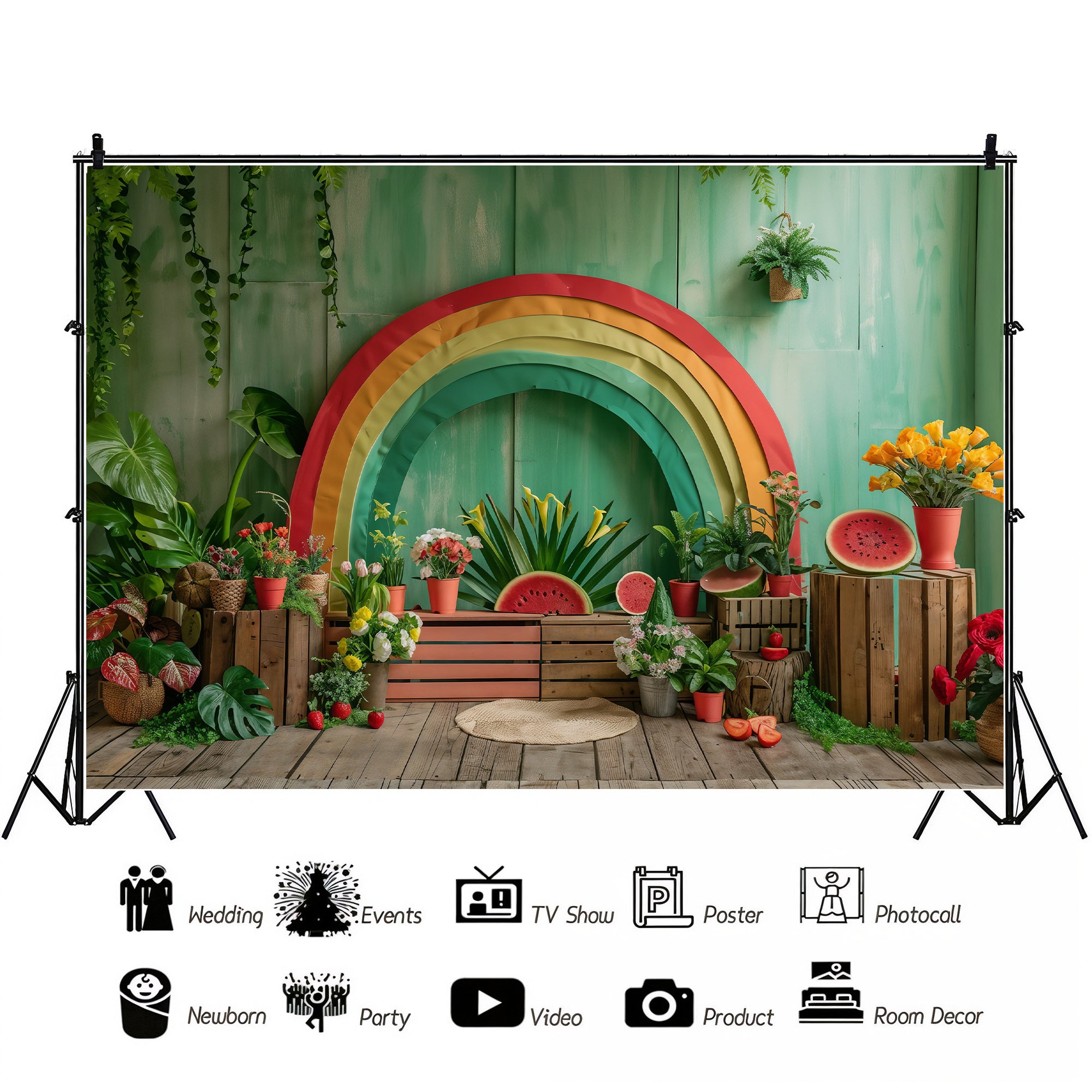 Tropical Rainbow Garden Backdrop