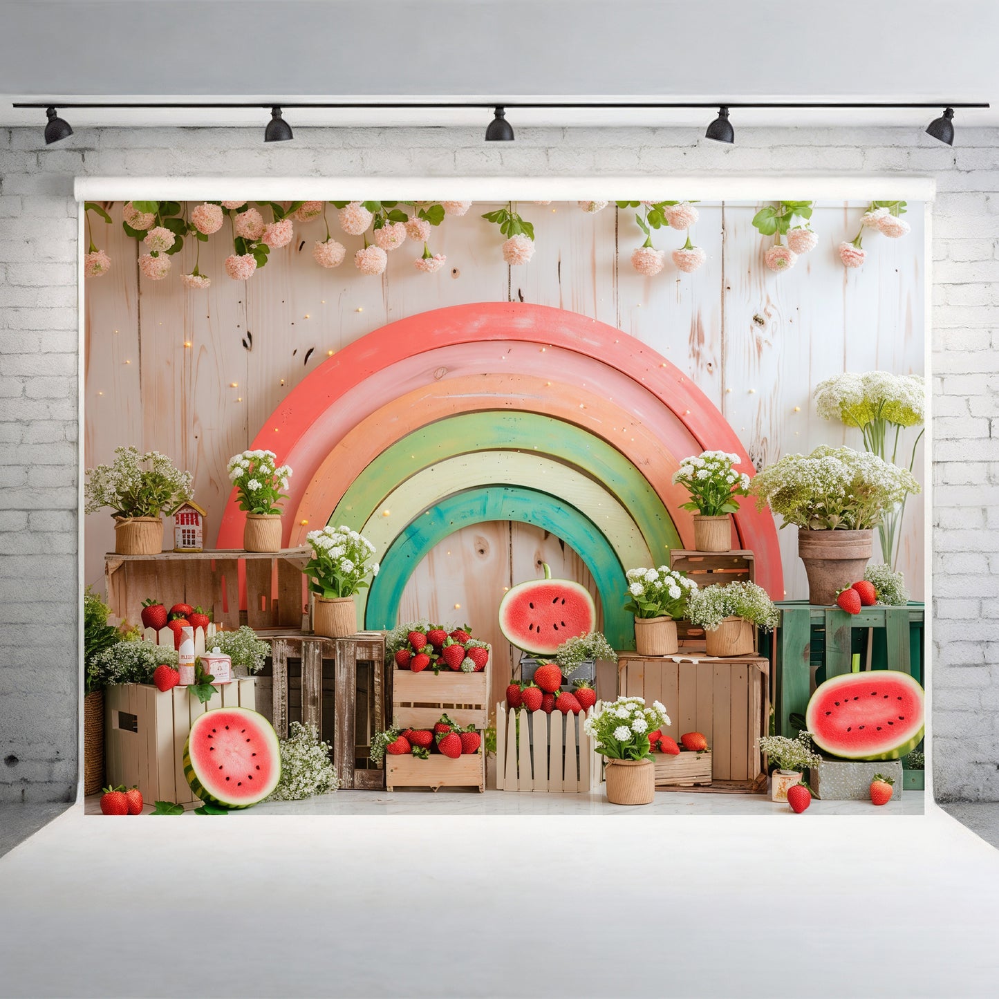 Rustic Pastel Rainbow & Watermelon Backdrop