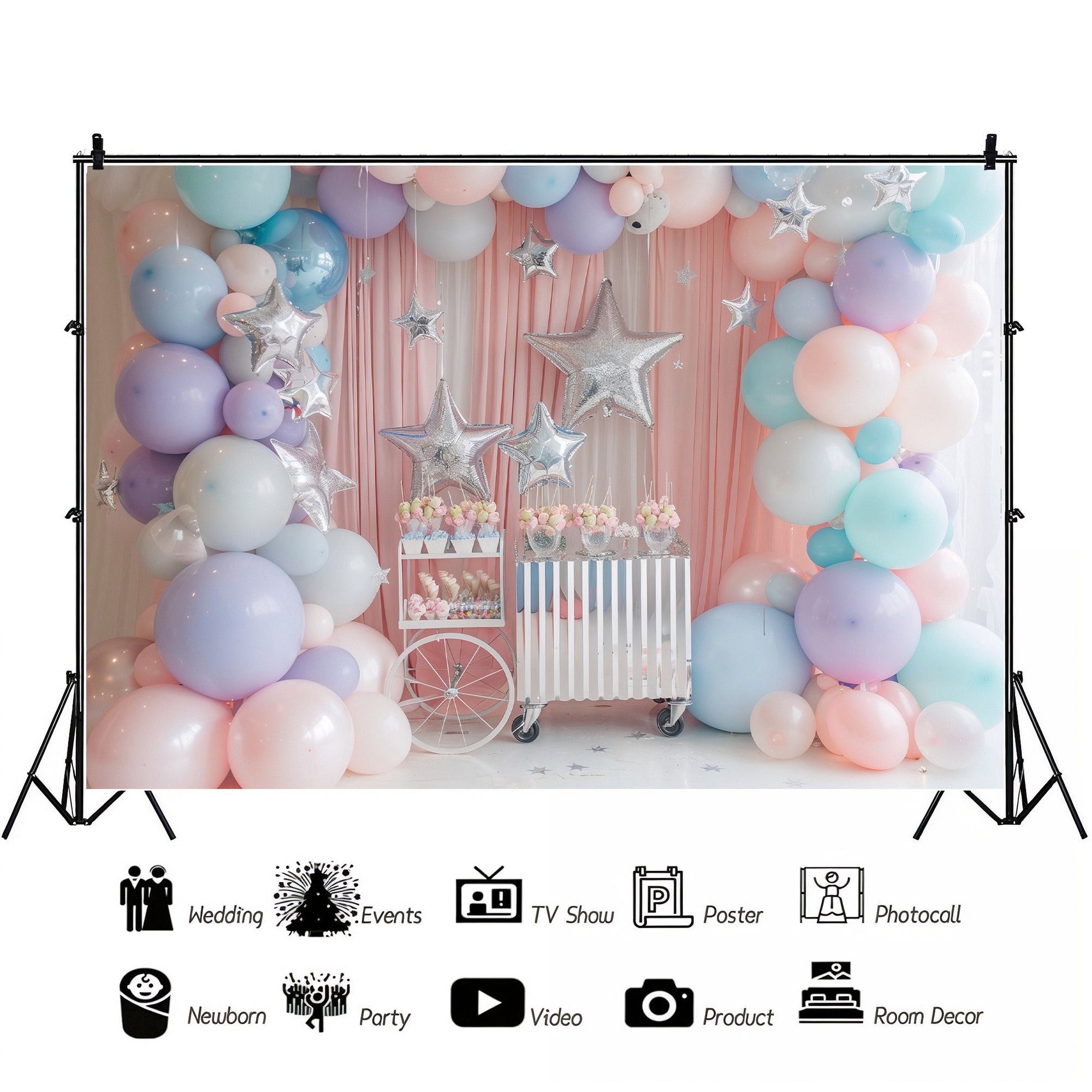 Pastel Star Party Backdrop