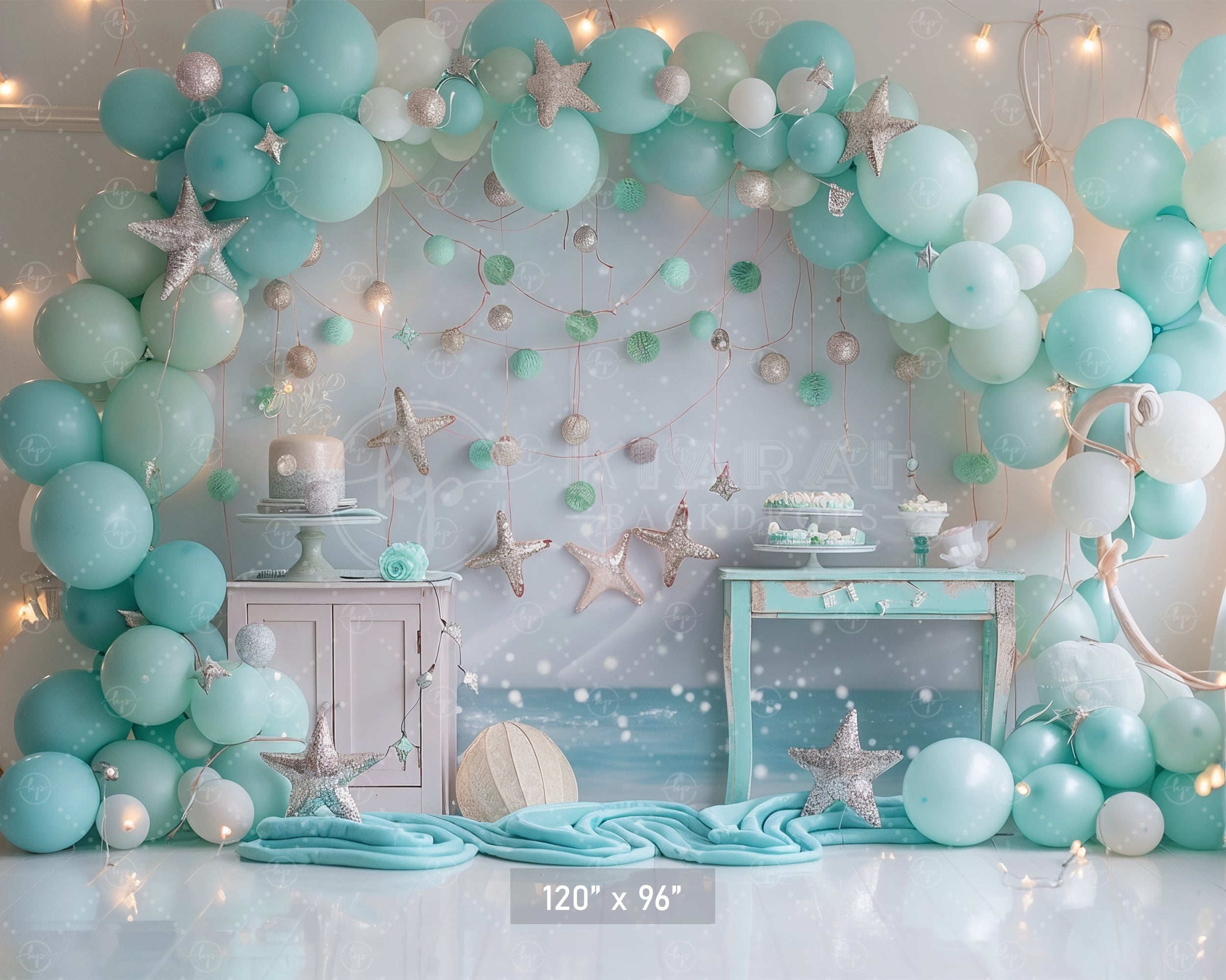 Ocean Dream Starfish Birthday Backdrop