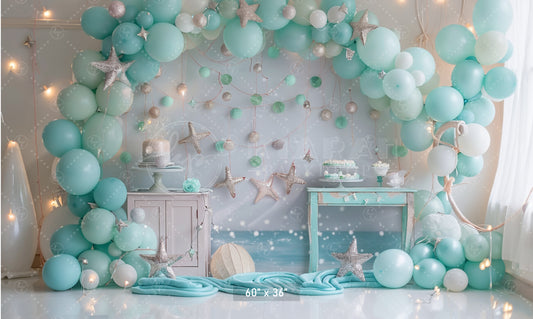 Ocean Dream Starfish Birthday Backdrop