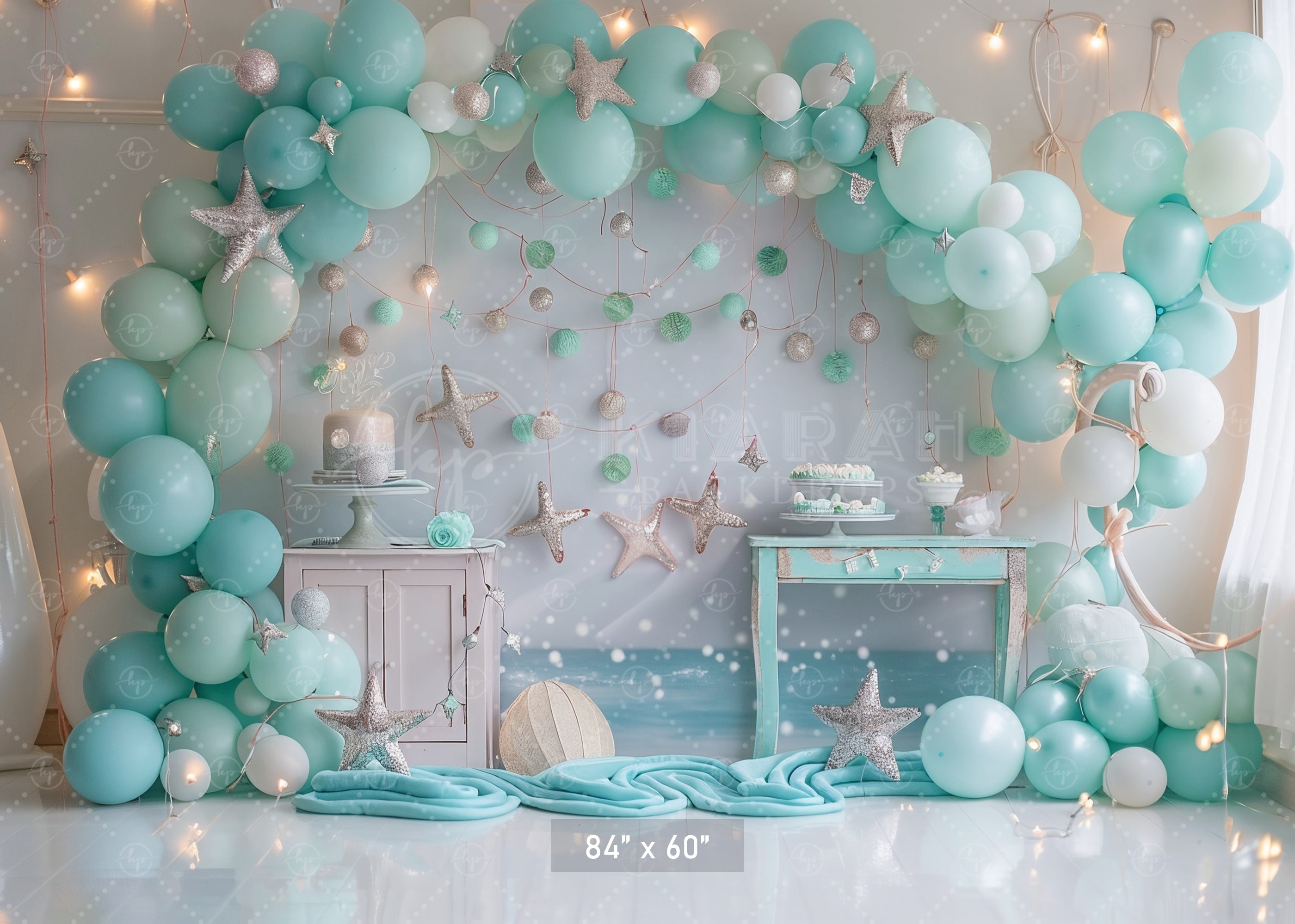 Ocean Dream Starfish Birthday Backdrop