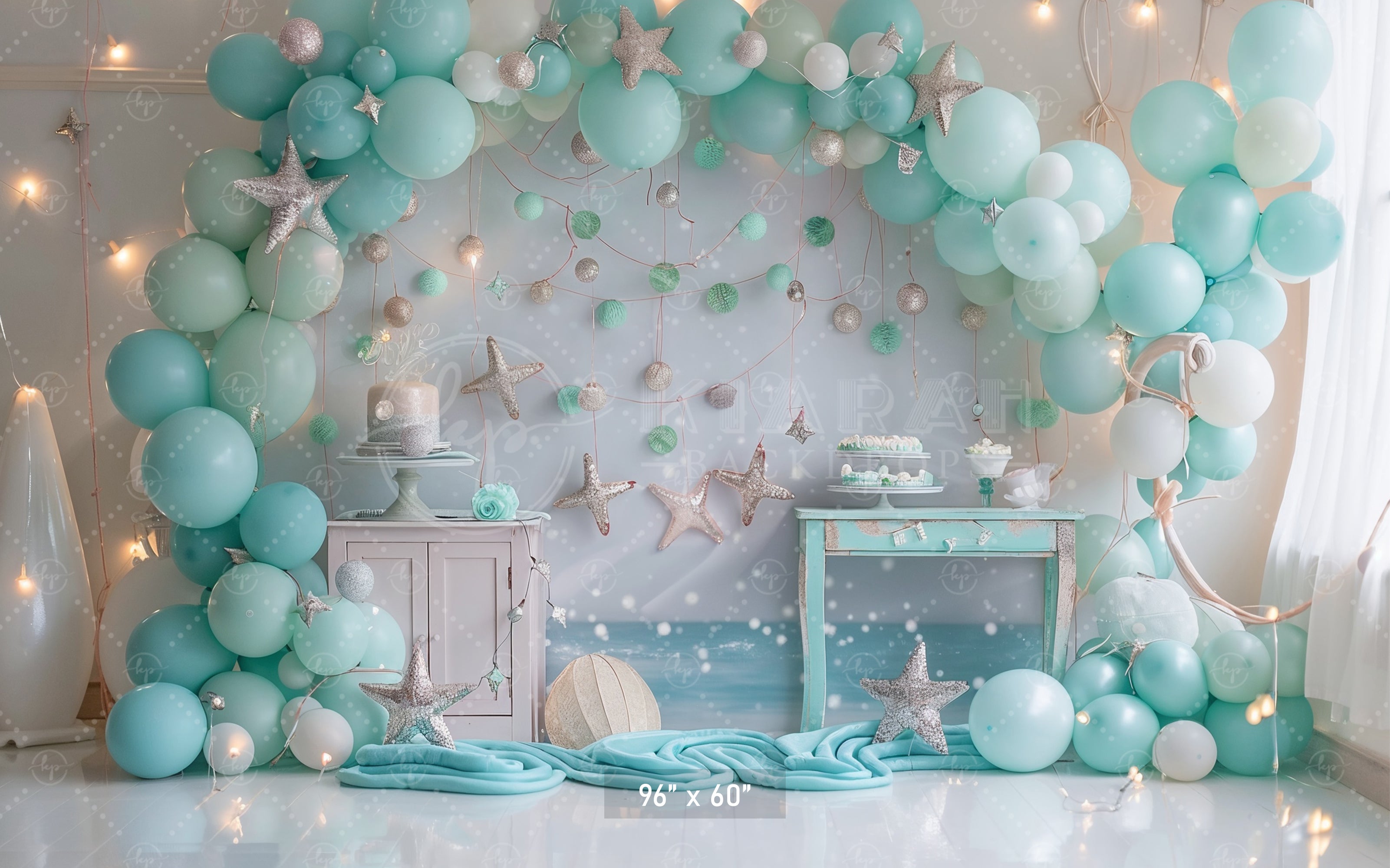 Ocean Dream Starfish Birthday Backdrop