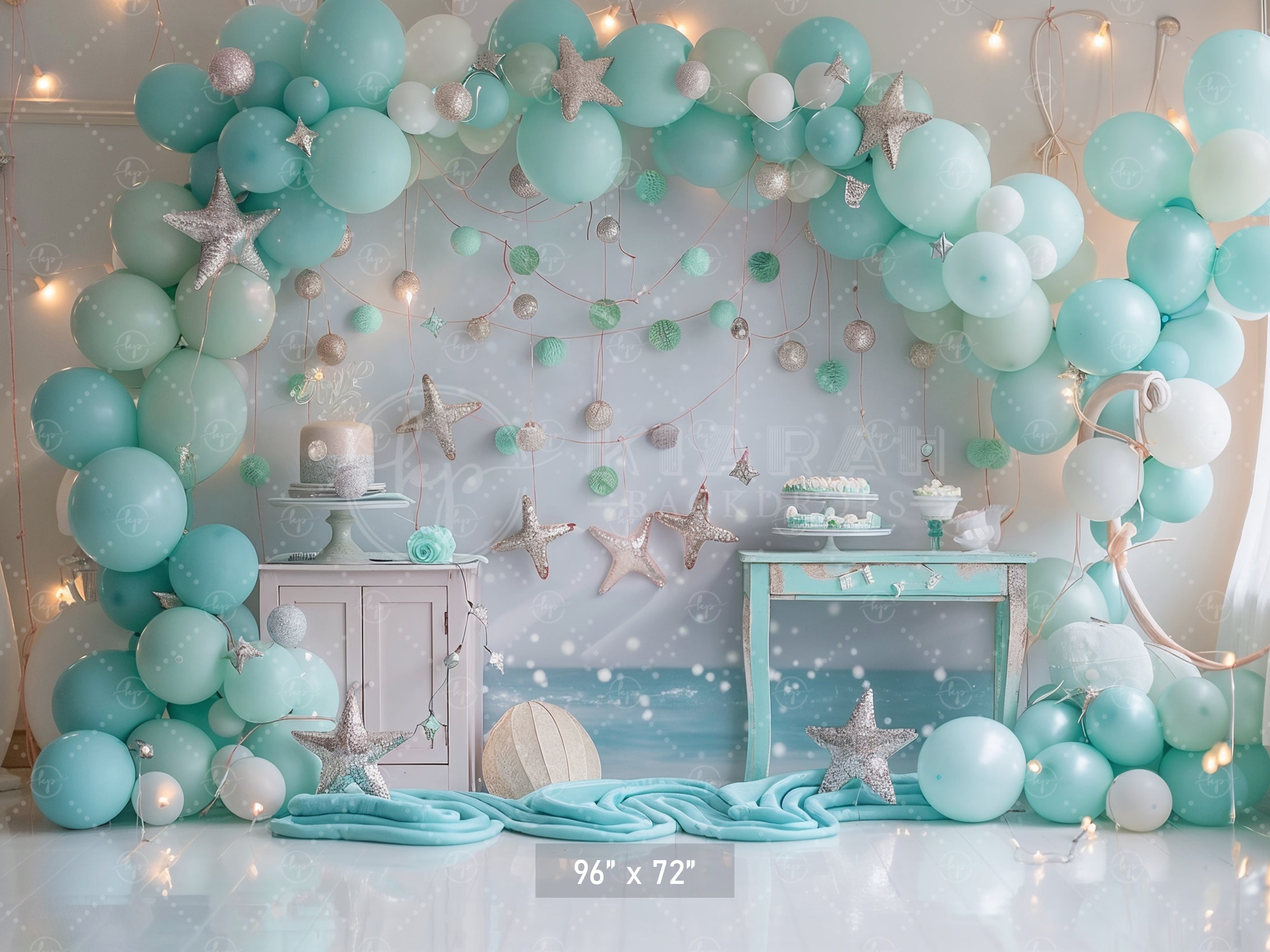 Ocean Dream Starfish Birthday Backdrop