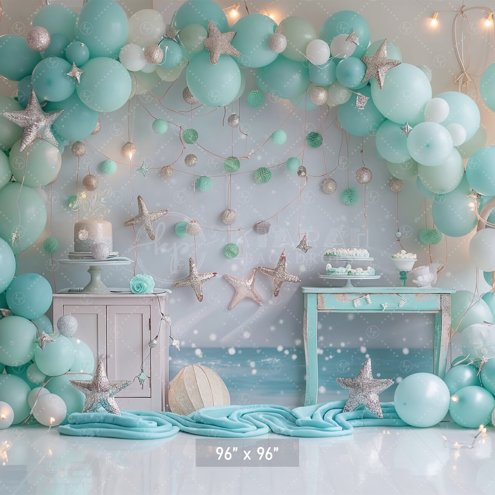 Ocean Dream Starfish Birthday Backdrop