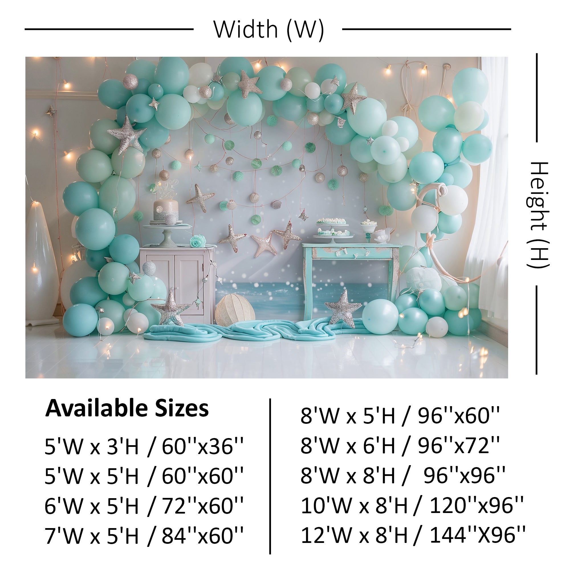 Ocean Dream Starfish Birthday Backdrop