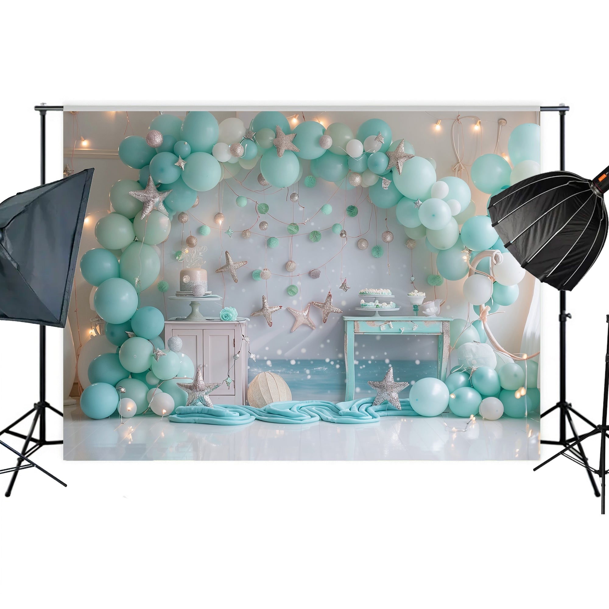 Ocean Dream Starfish Birthday Backdrop