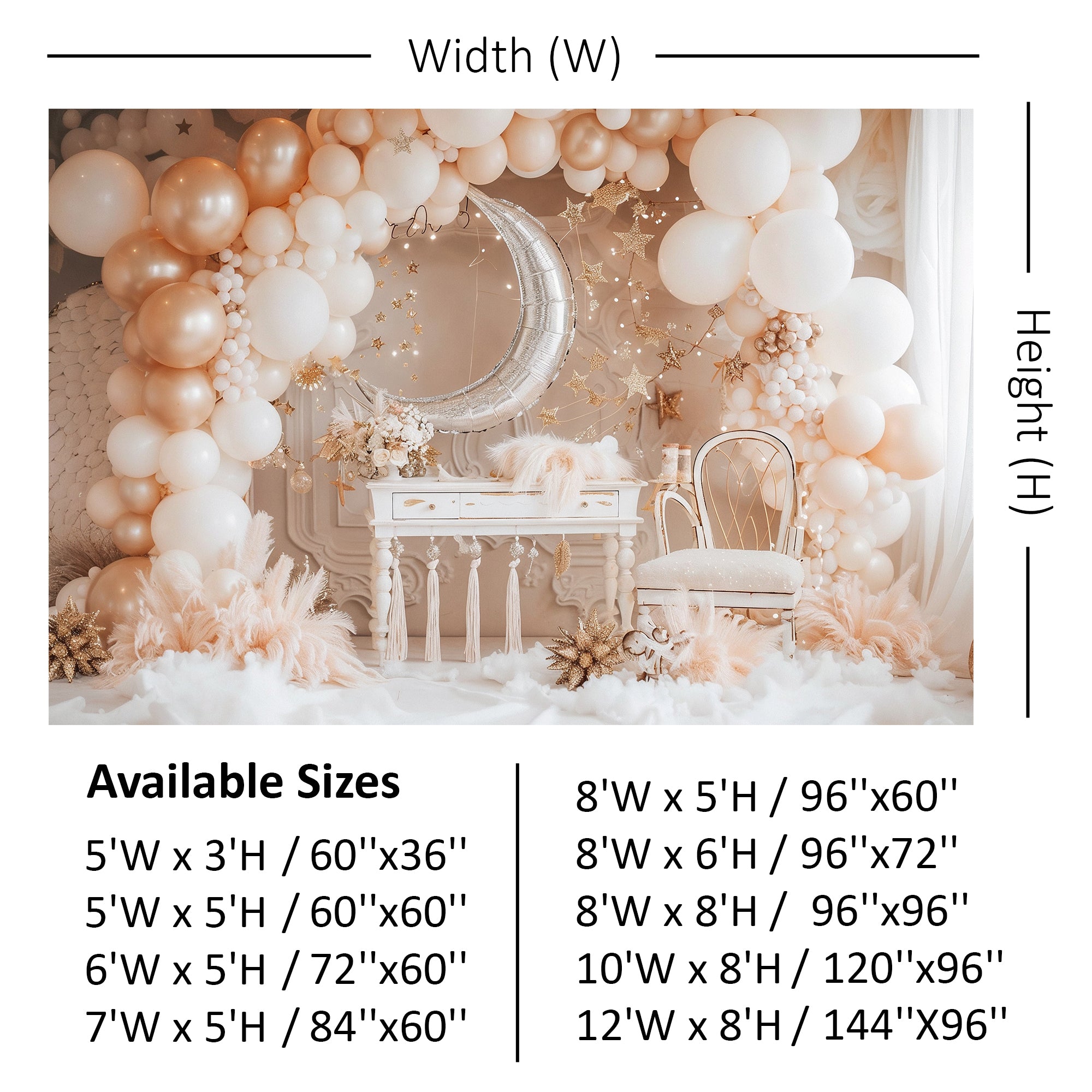 Luxe Moonlight Glam Backdrop