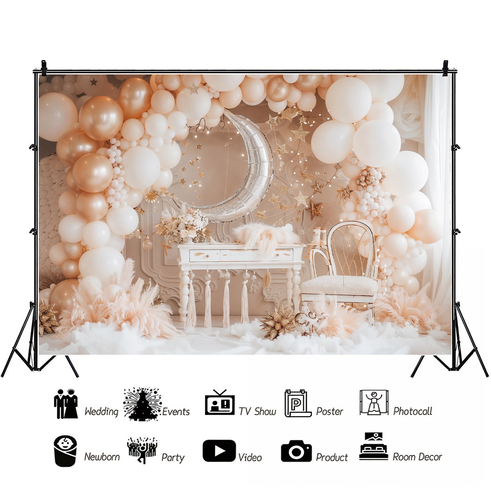 Luxe Moonlight Glam Backdrop