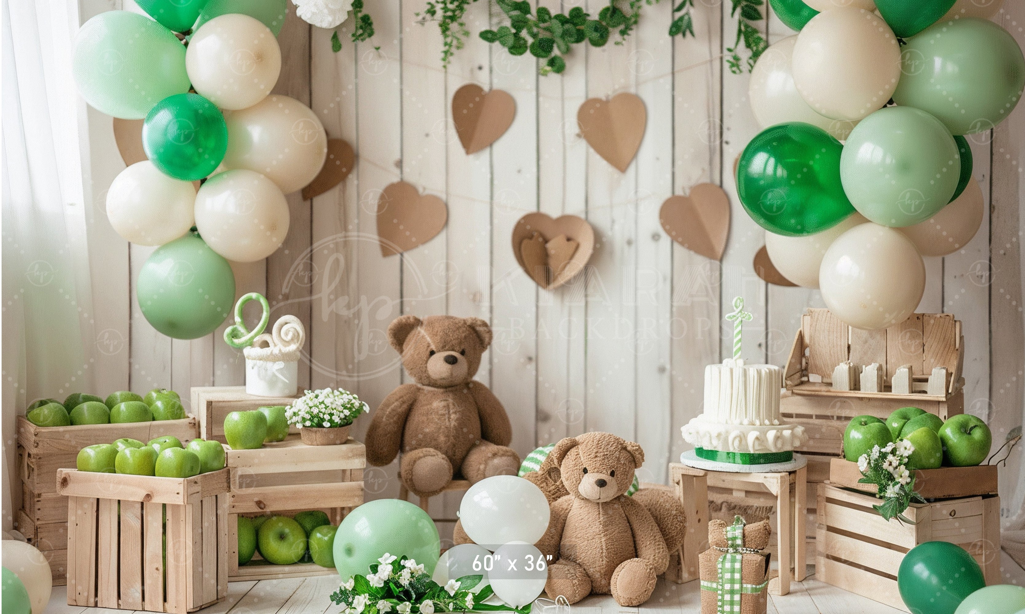 Rustic Woodland Teddy Bear Backdrop