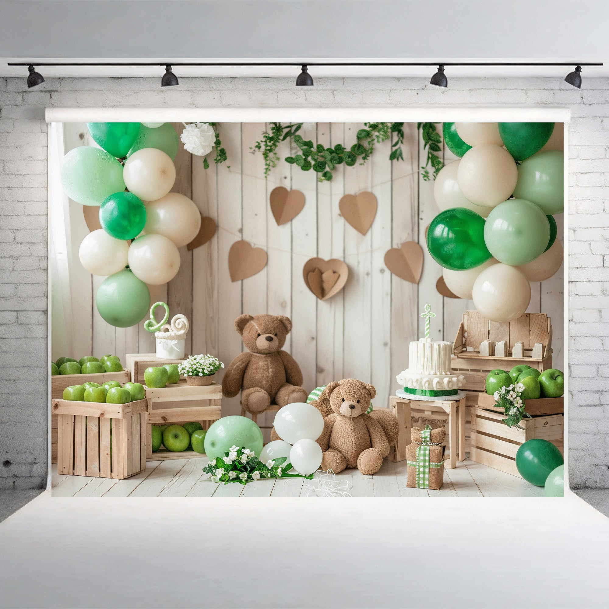 Rustic Woodland Teddy Bear Backdrop