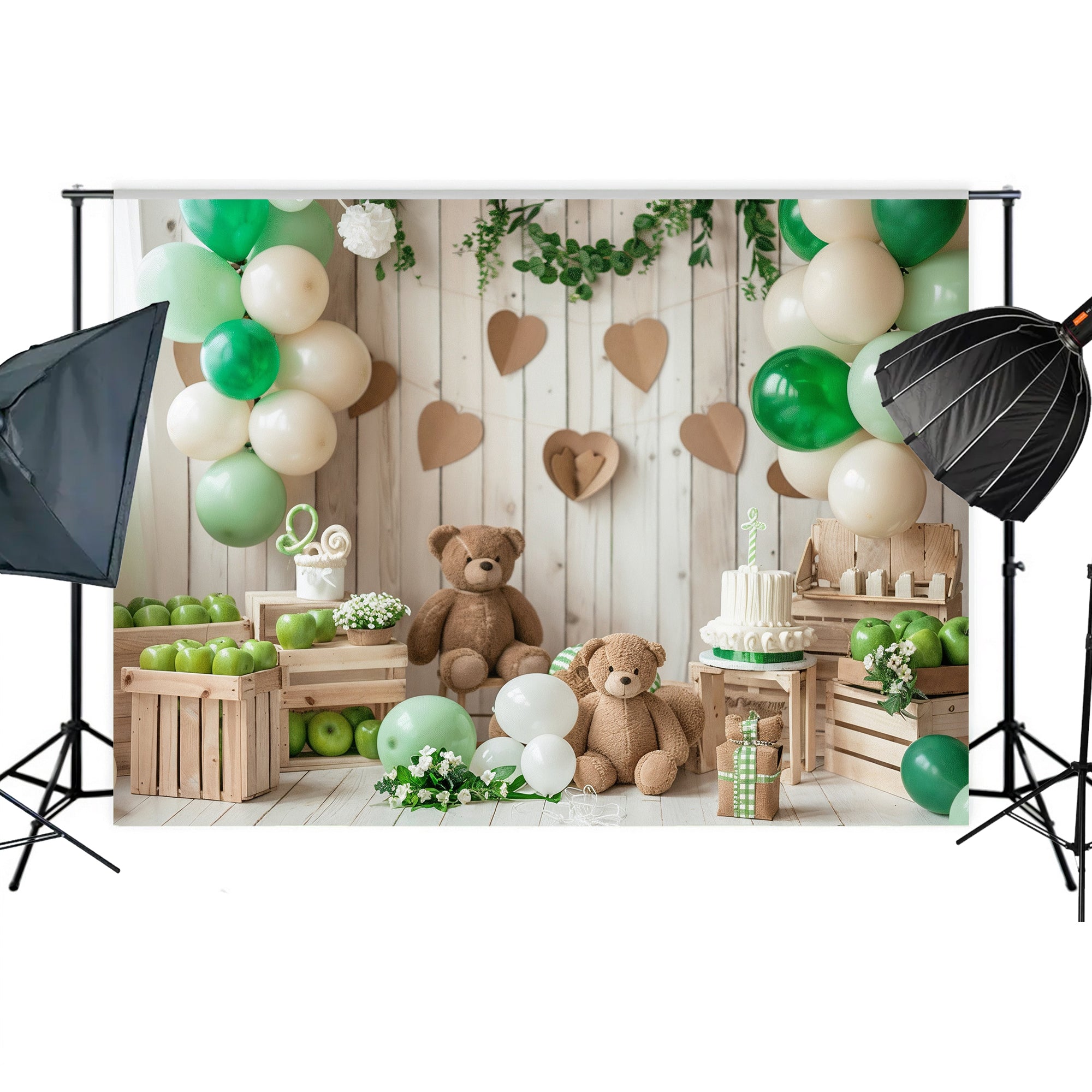 Rustic Woodland Teddy Bear Backdrop