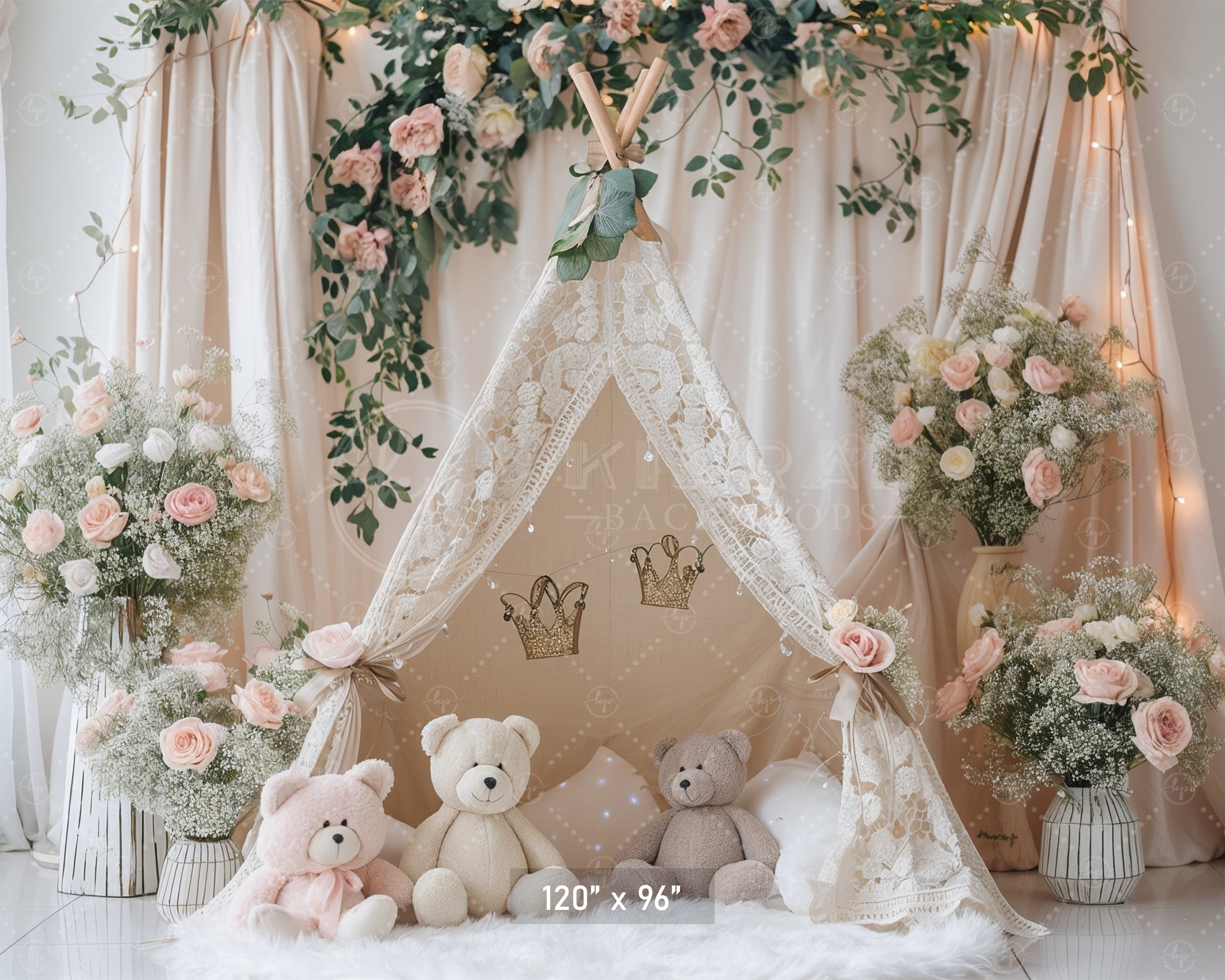 Floral Boho Teepee Backdrop