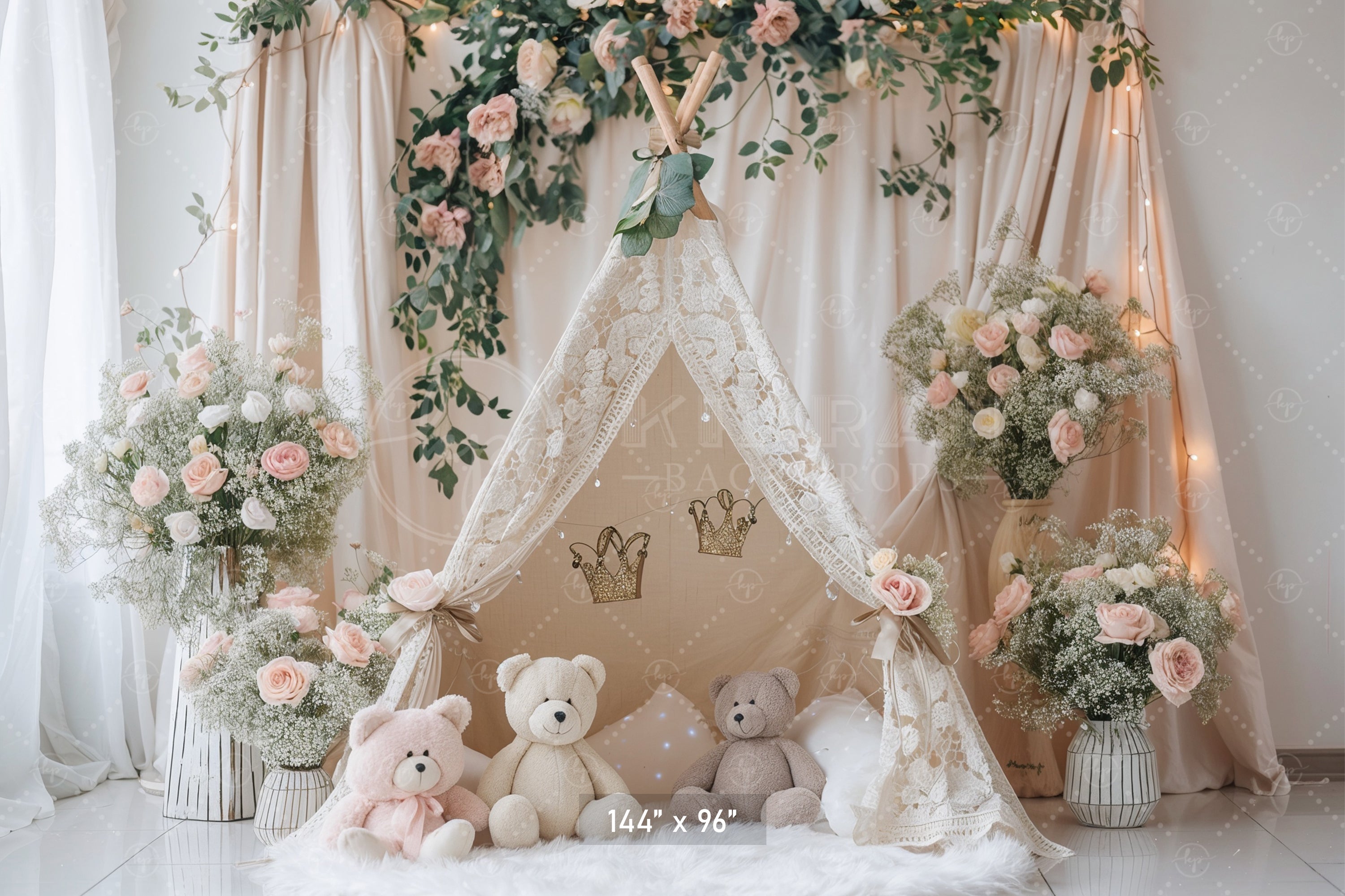 Floral Boho Teepee Backdrop