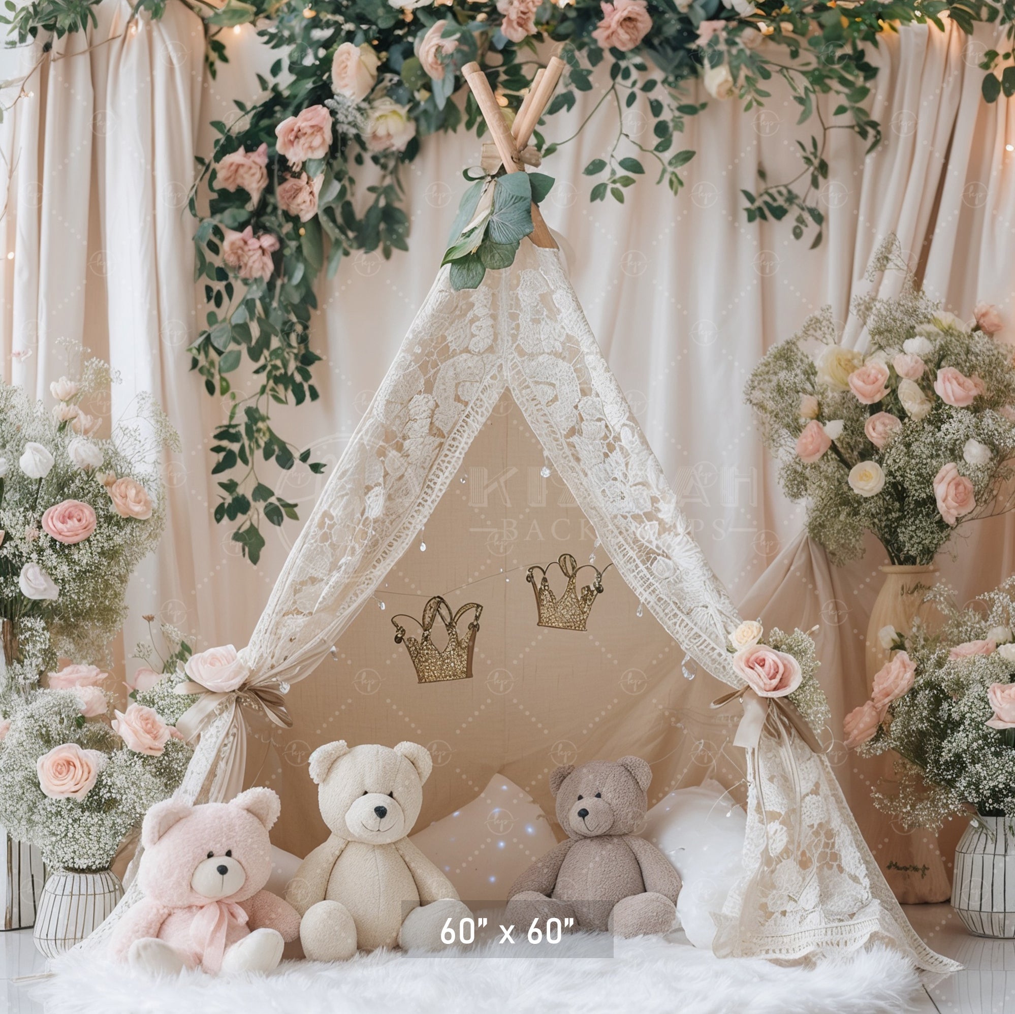 Floral Boho Teepee Backdrop
