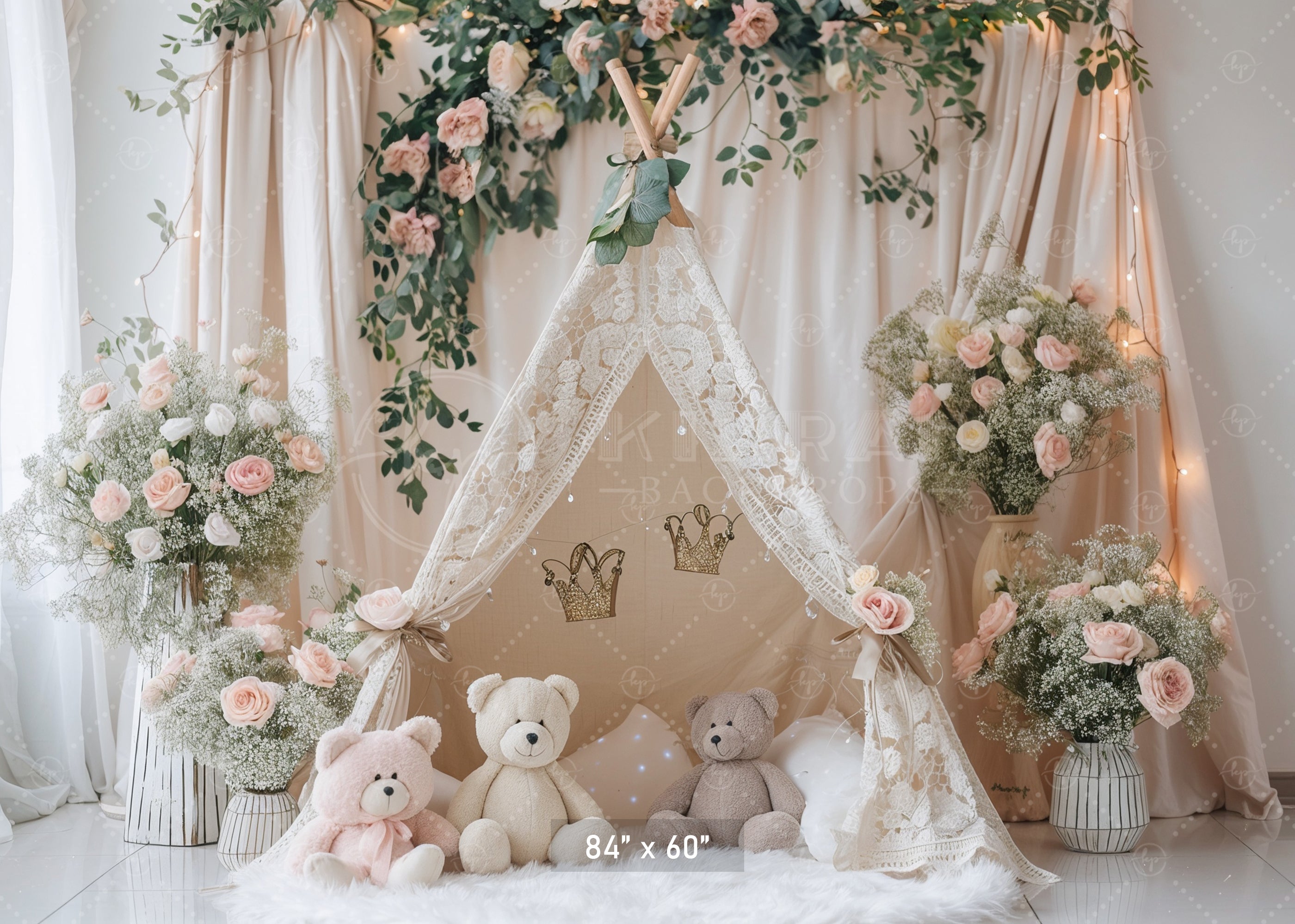 Floral Boho Teepee Backdrop