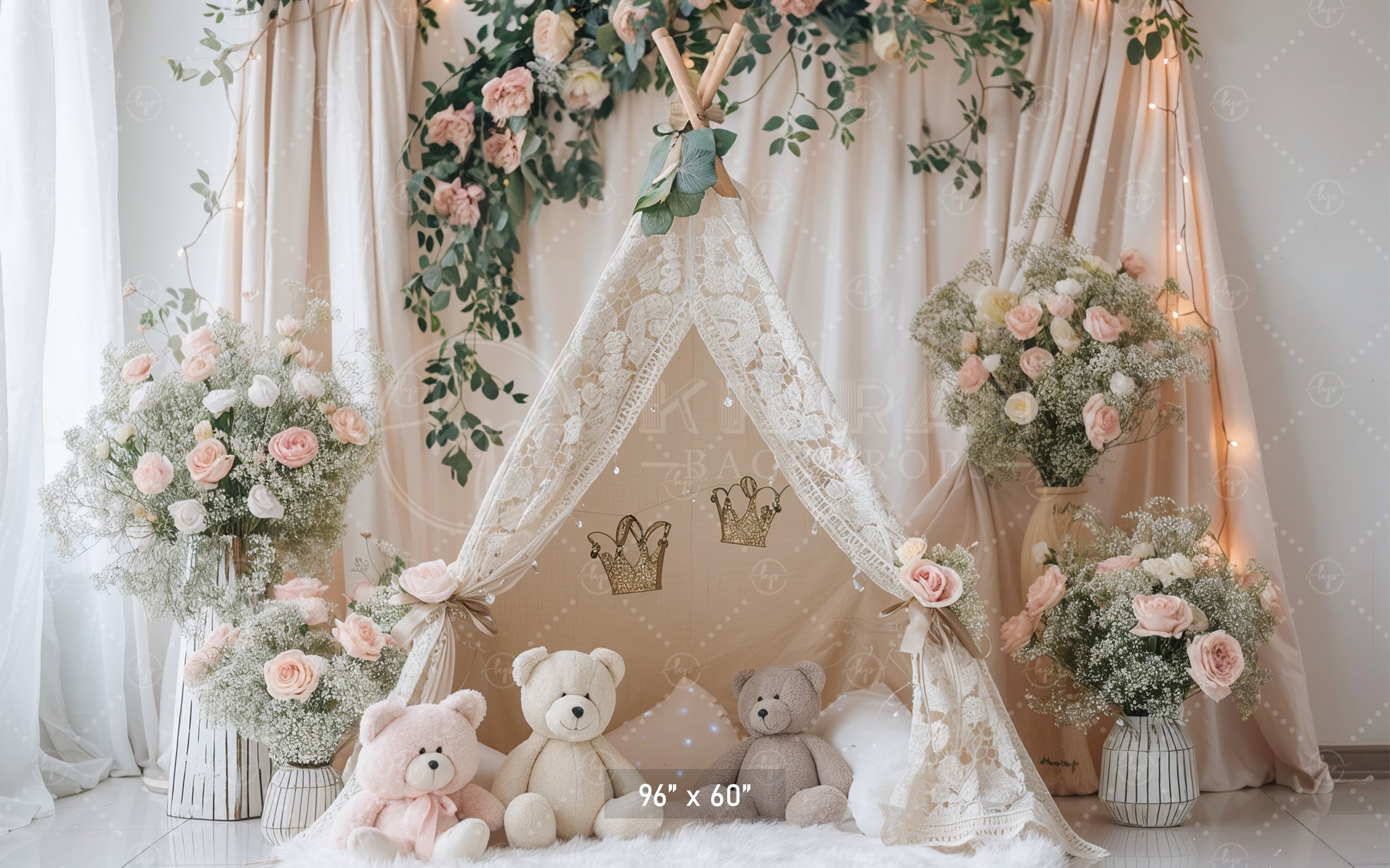 Floral Boho Teepee Backdrop