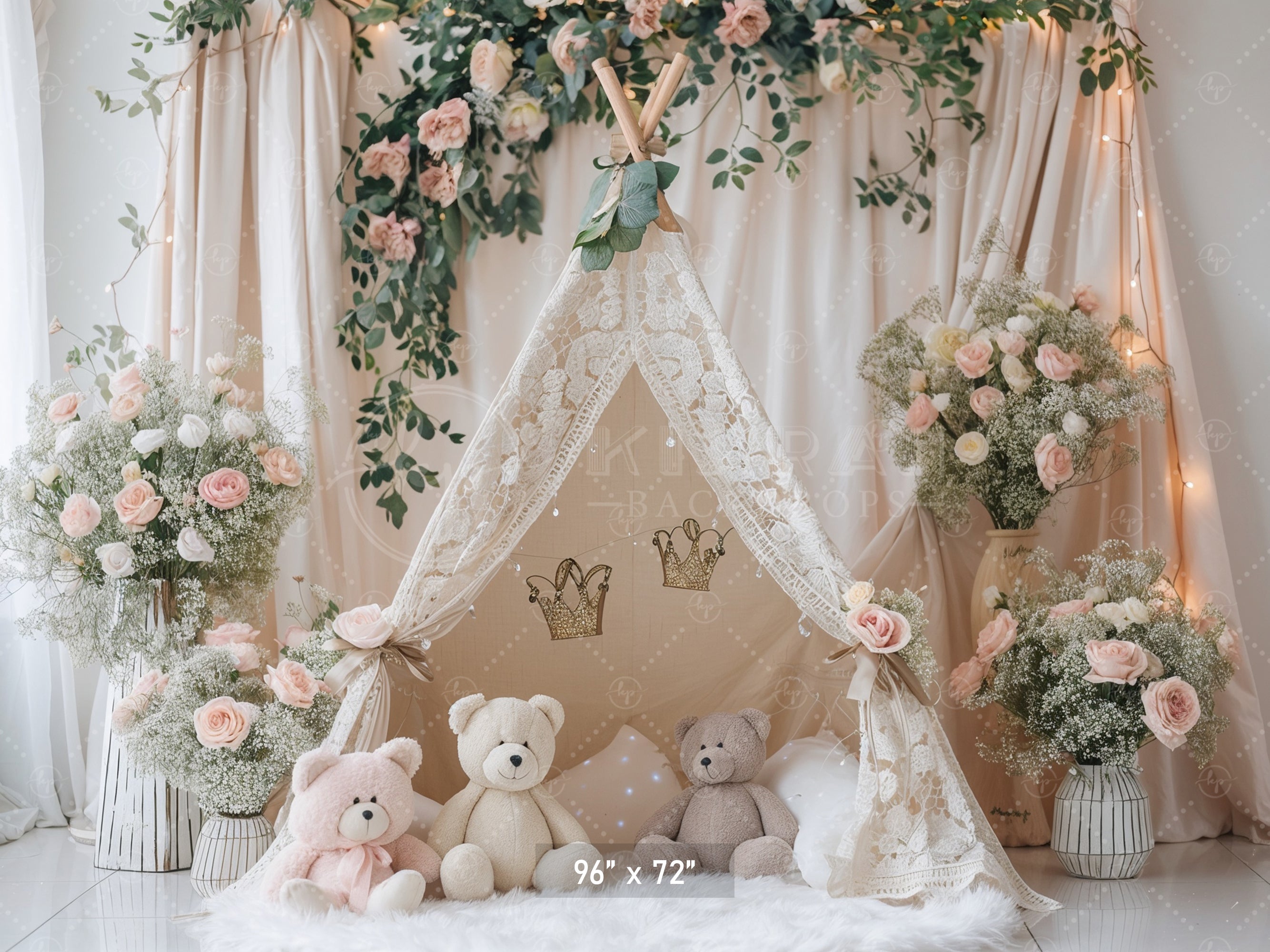 Floral Boho Teepee Backdrop