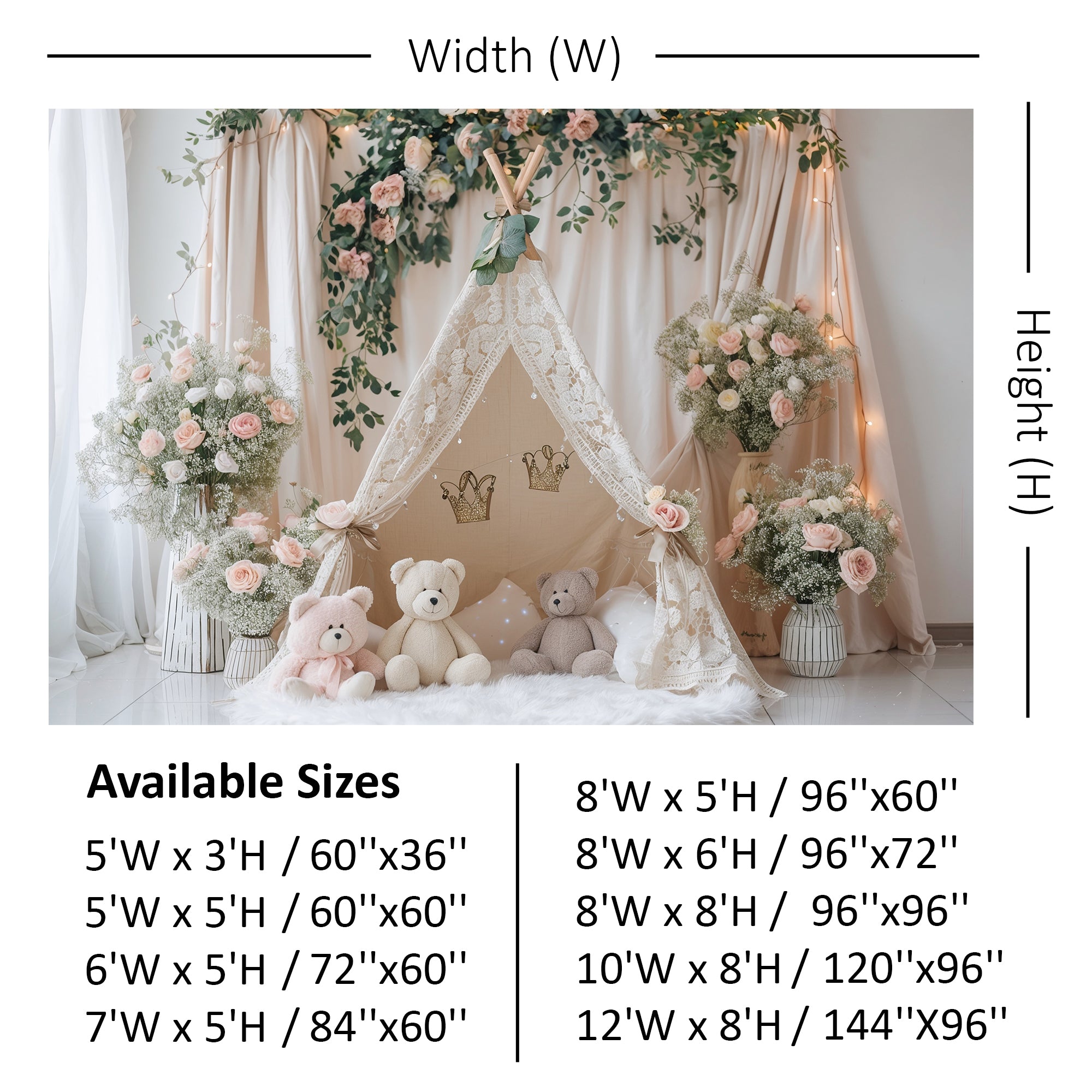 Floral Boho Teepee Backdrop