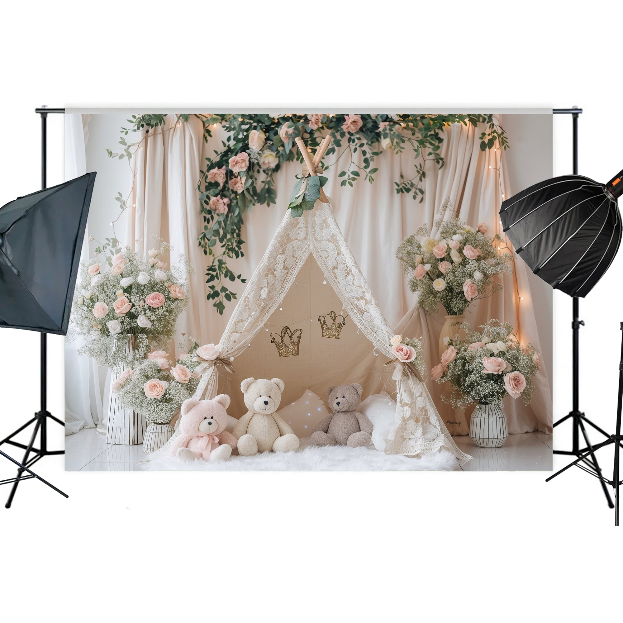 Floral Boho Teepee Backdrop