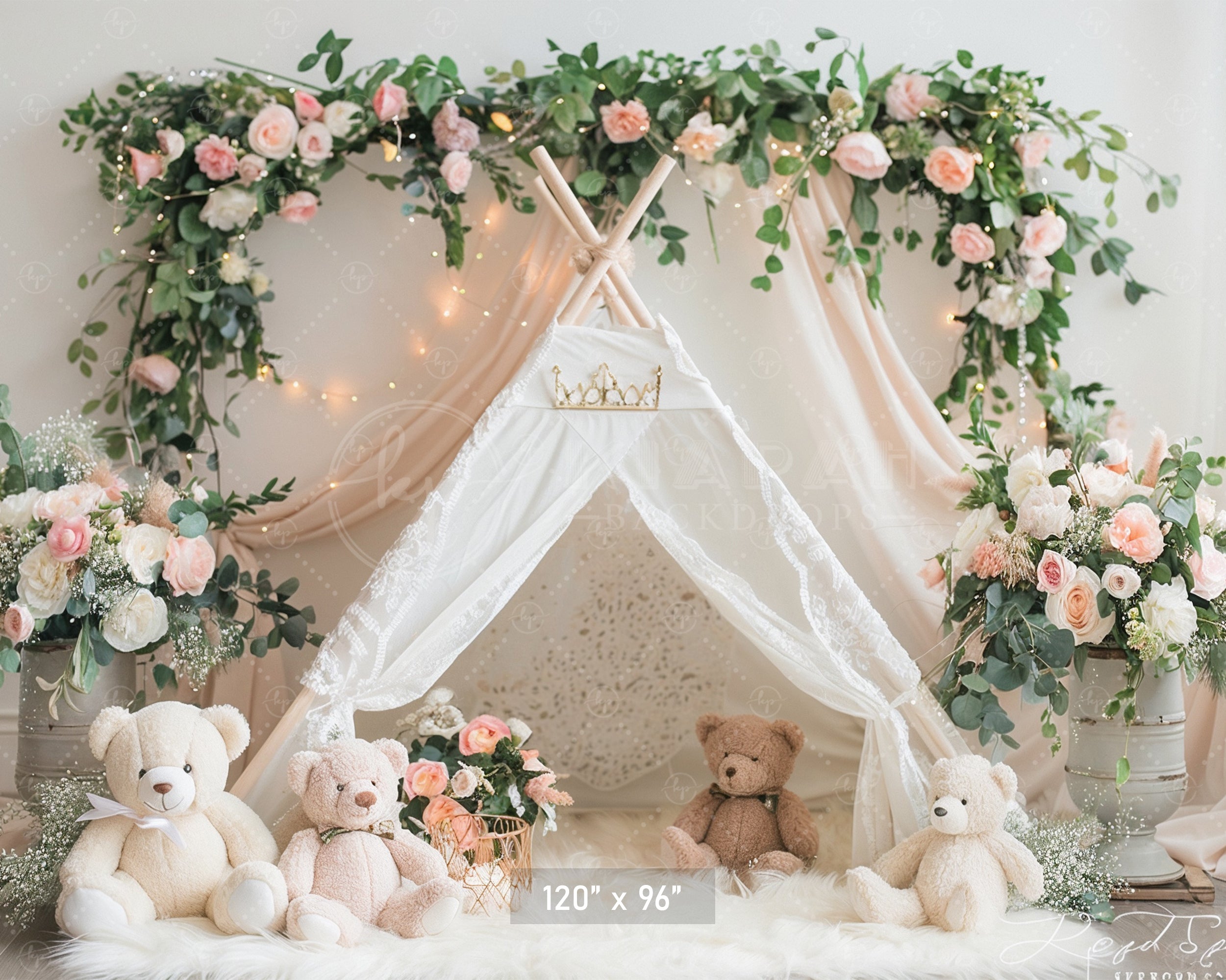 Enchanted Garden Teepee Backdrop