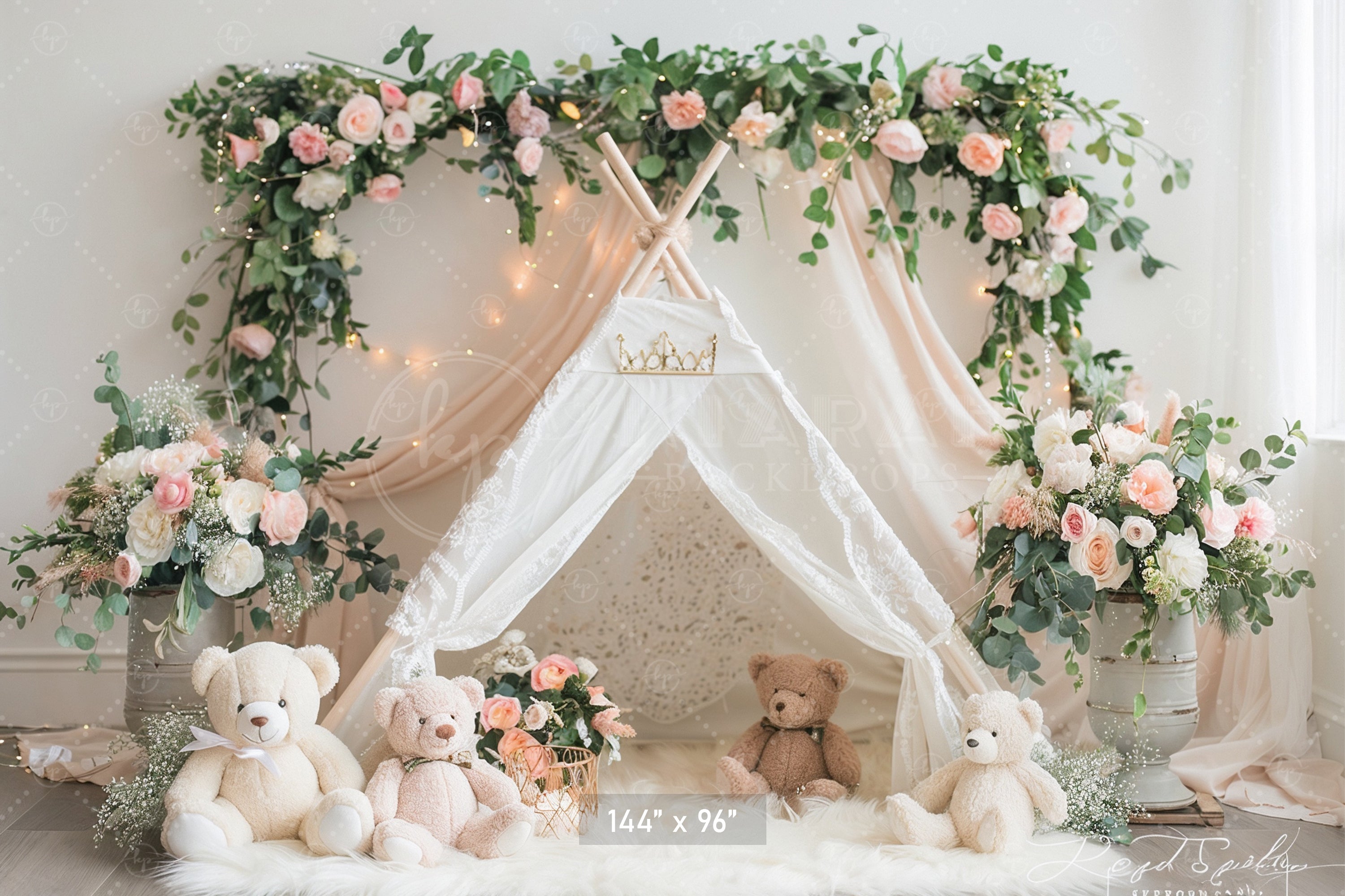 Enchanted Garden Teepee Backdrop