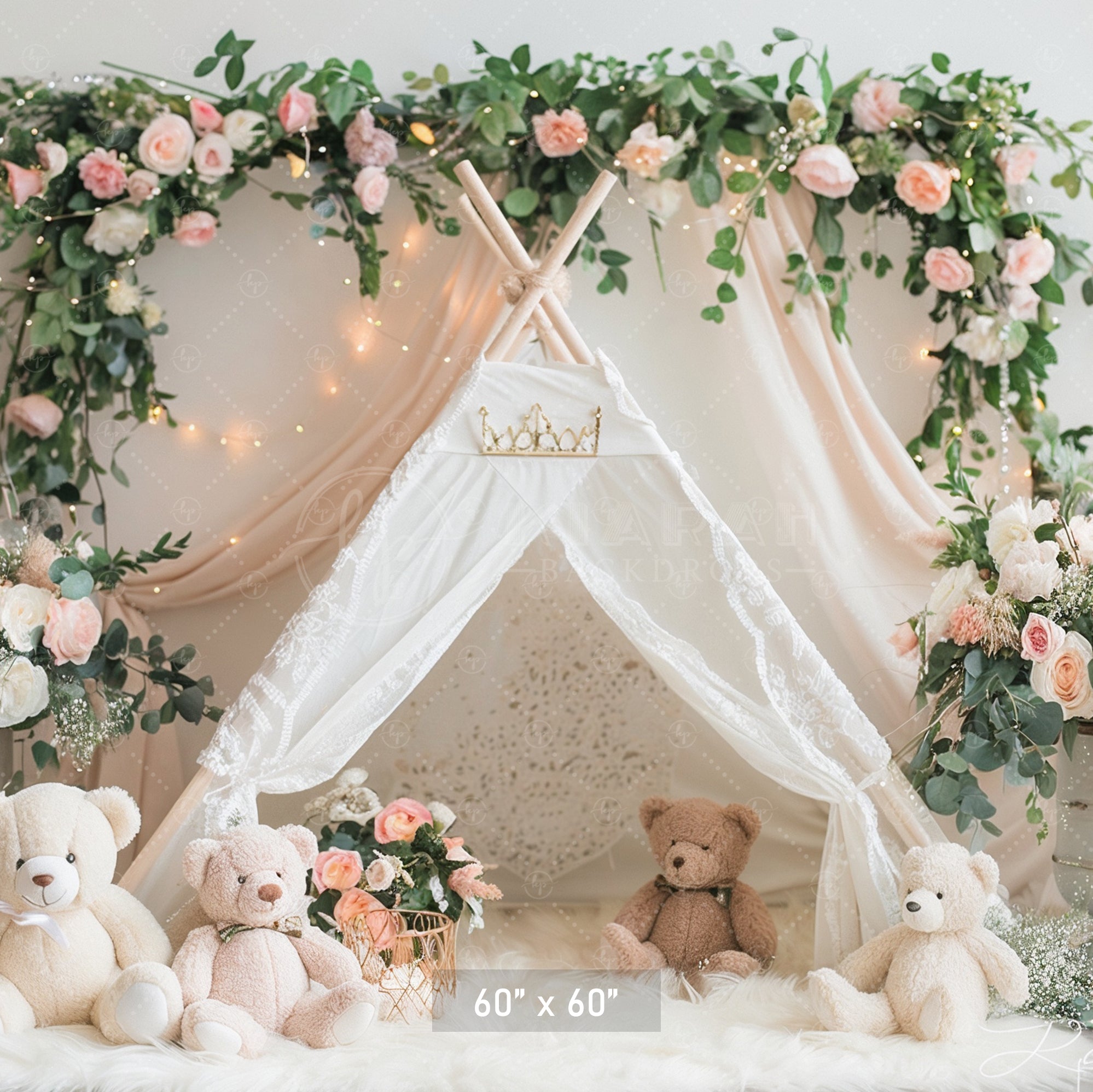 Enchanted Garden Teepee Backdrop