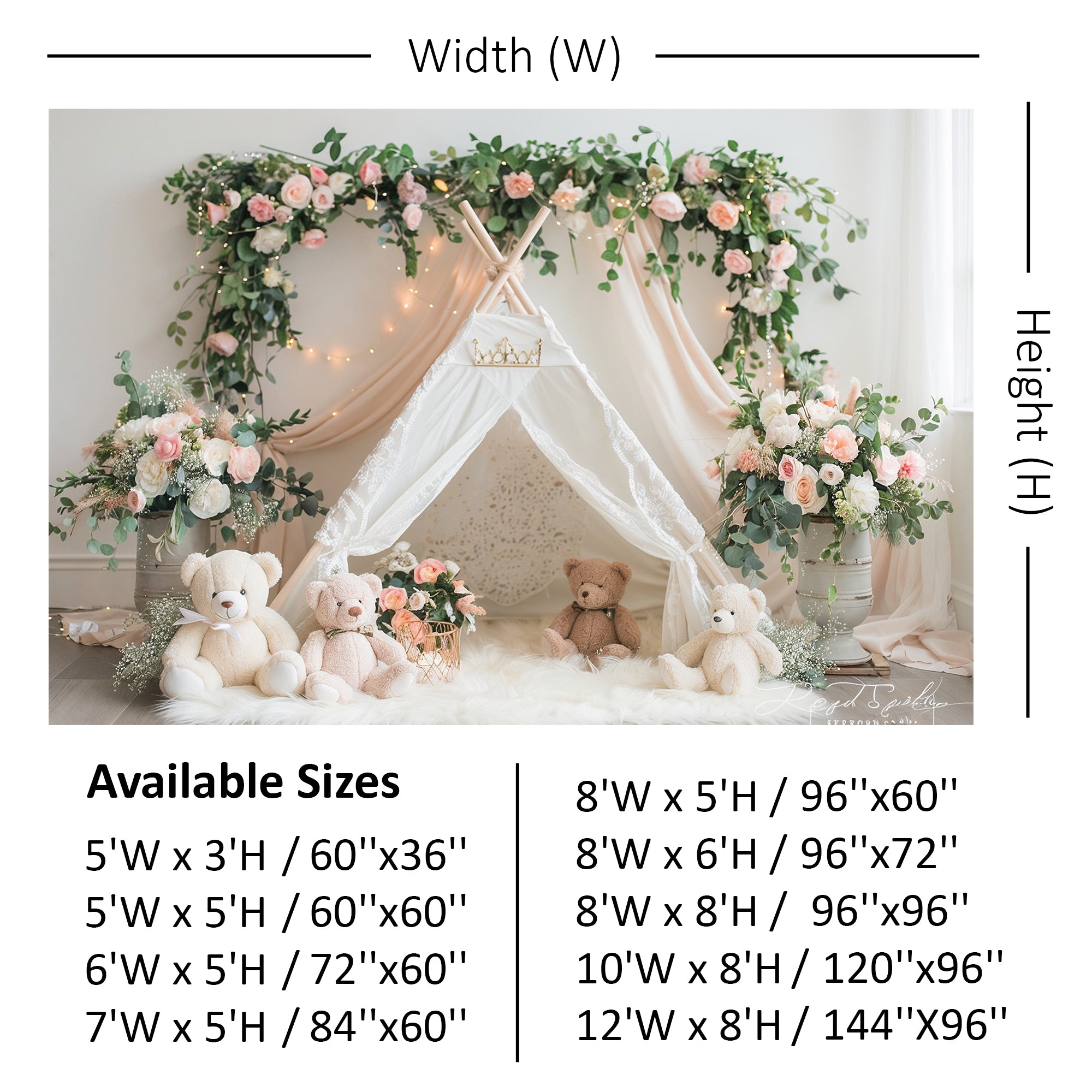 Enchanted Garden Teepee Backdrop