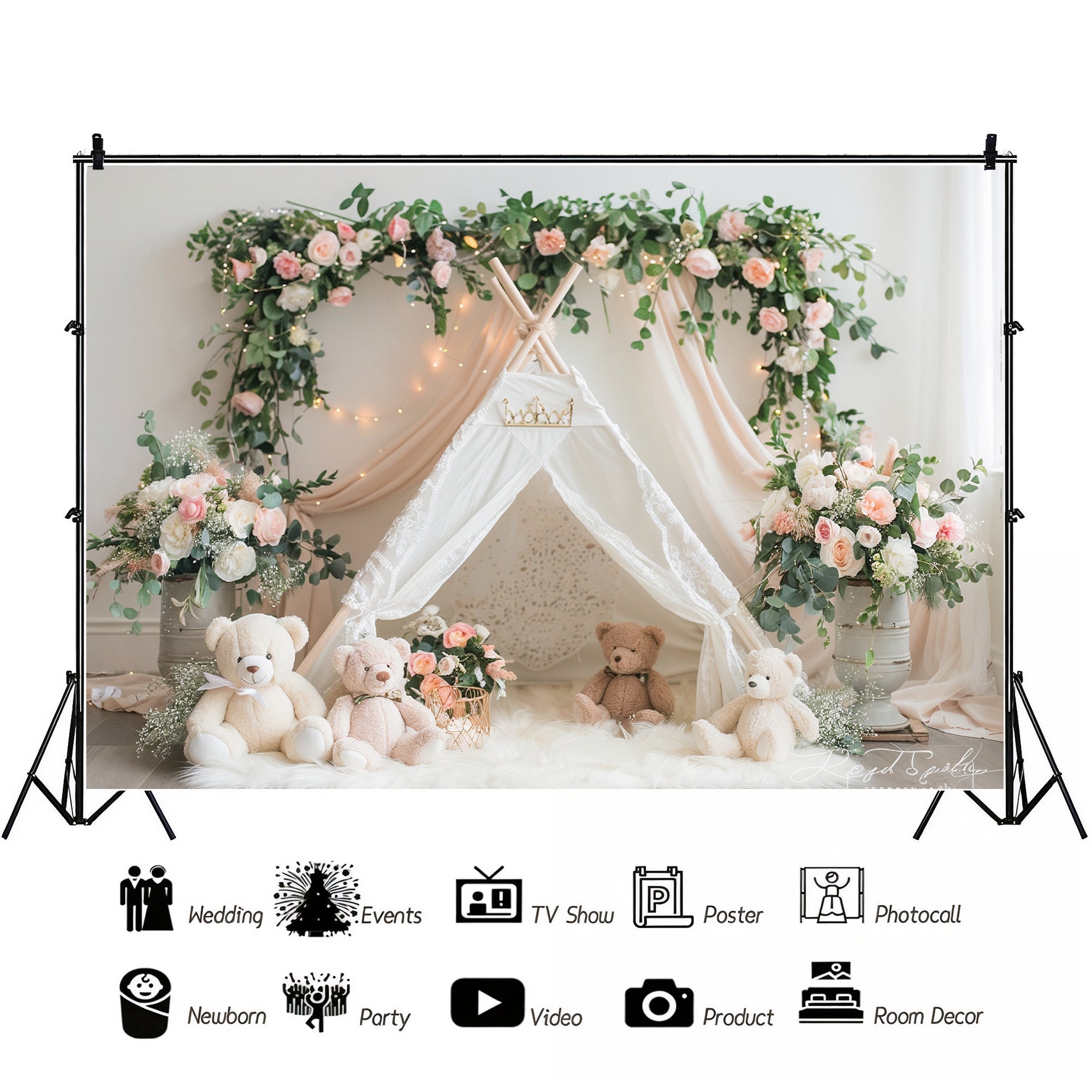 Enchanted Garden Teepee Backdrop