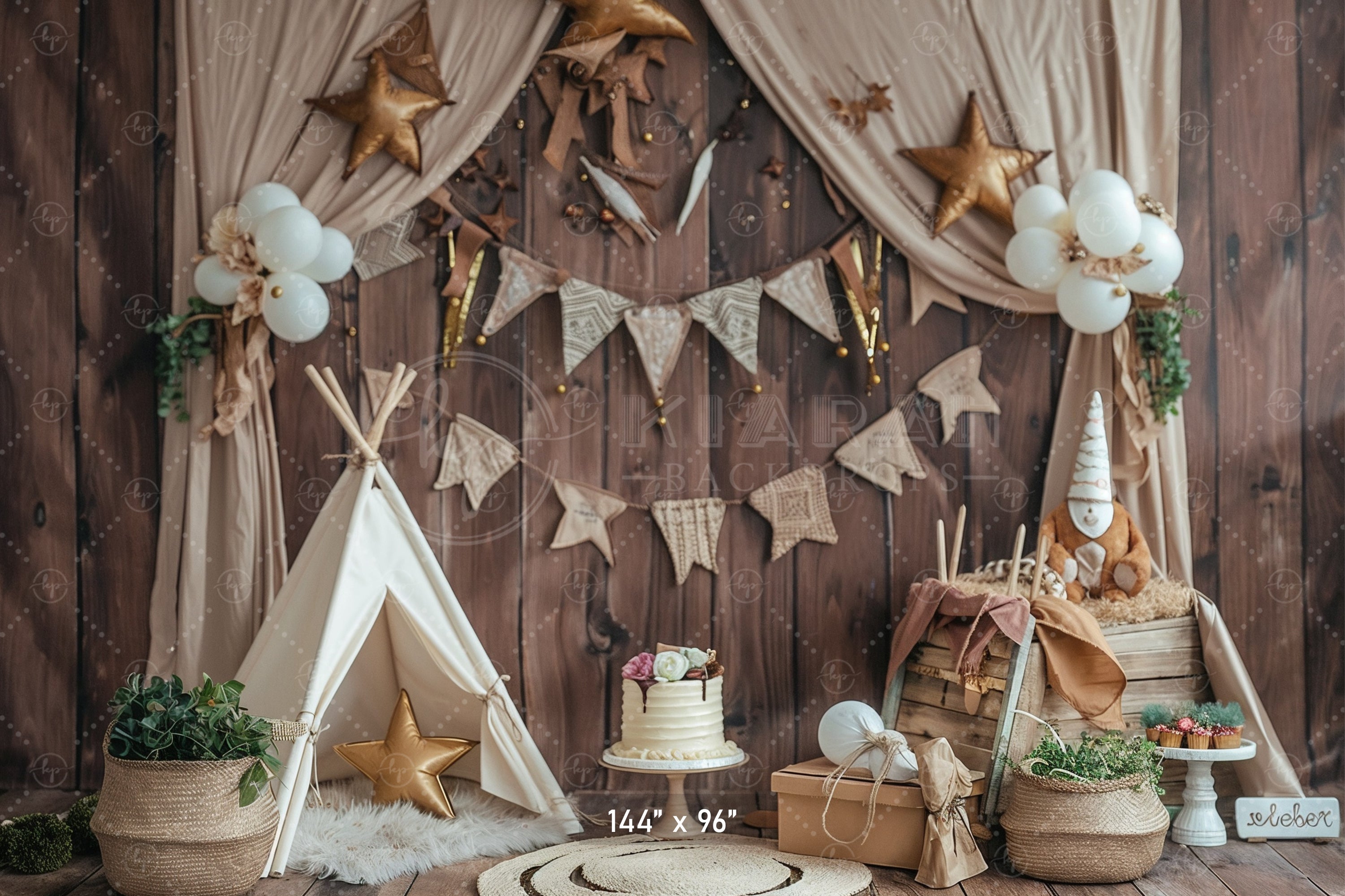 Rustic Woodland Adventure Backdrop