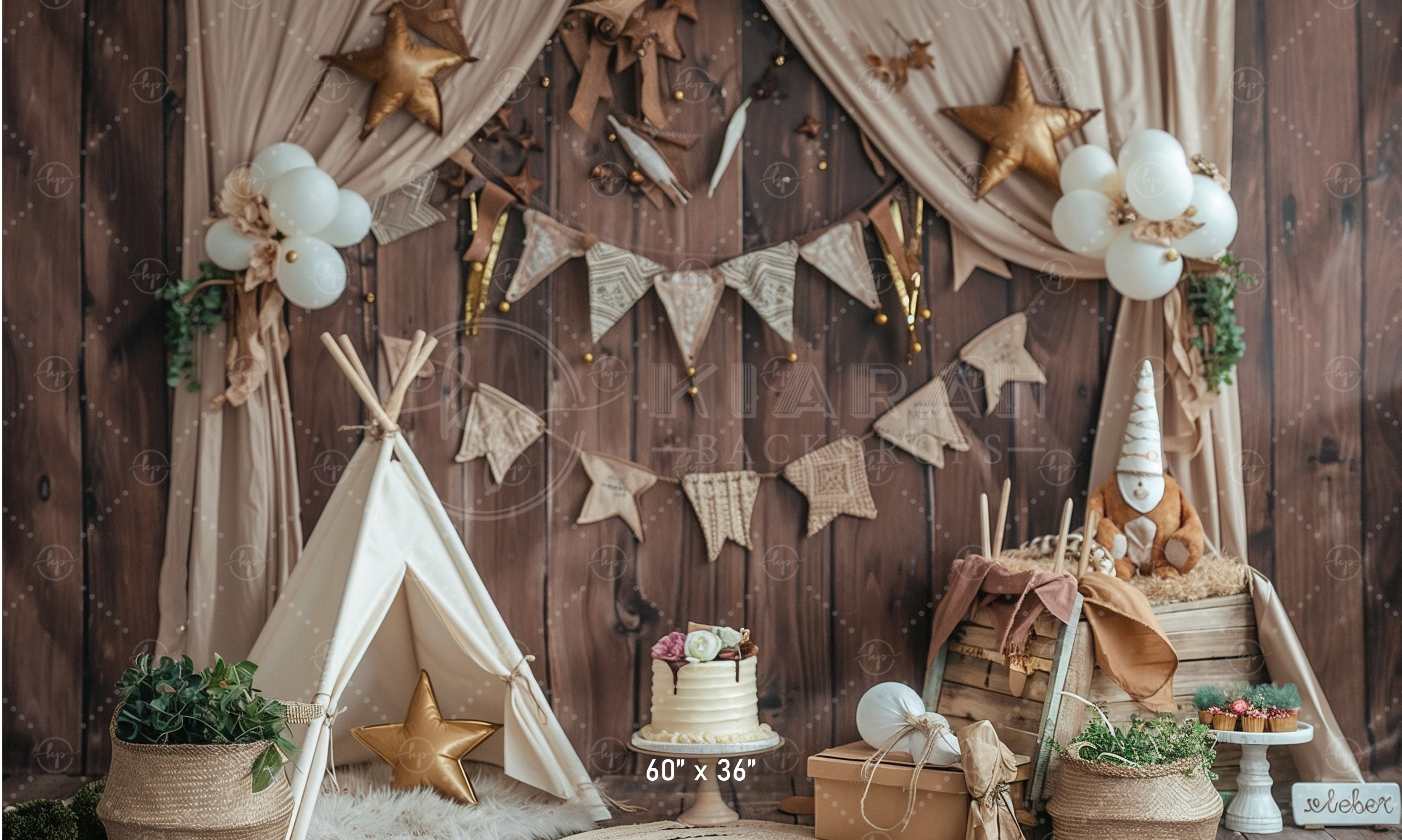 Rustic Woodland Adventure Backdrop