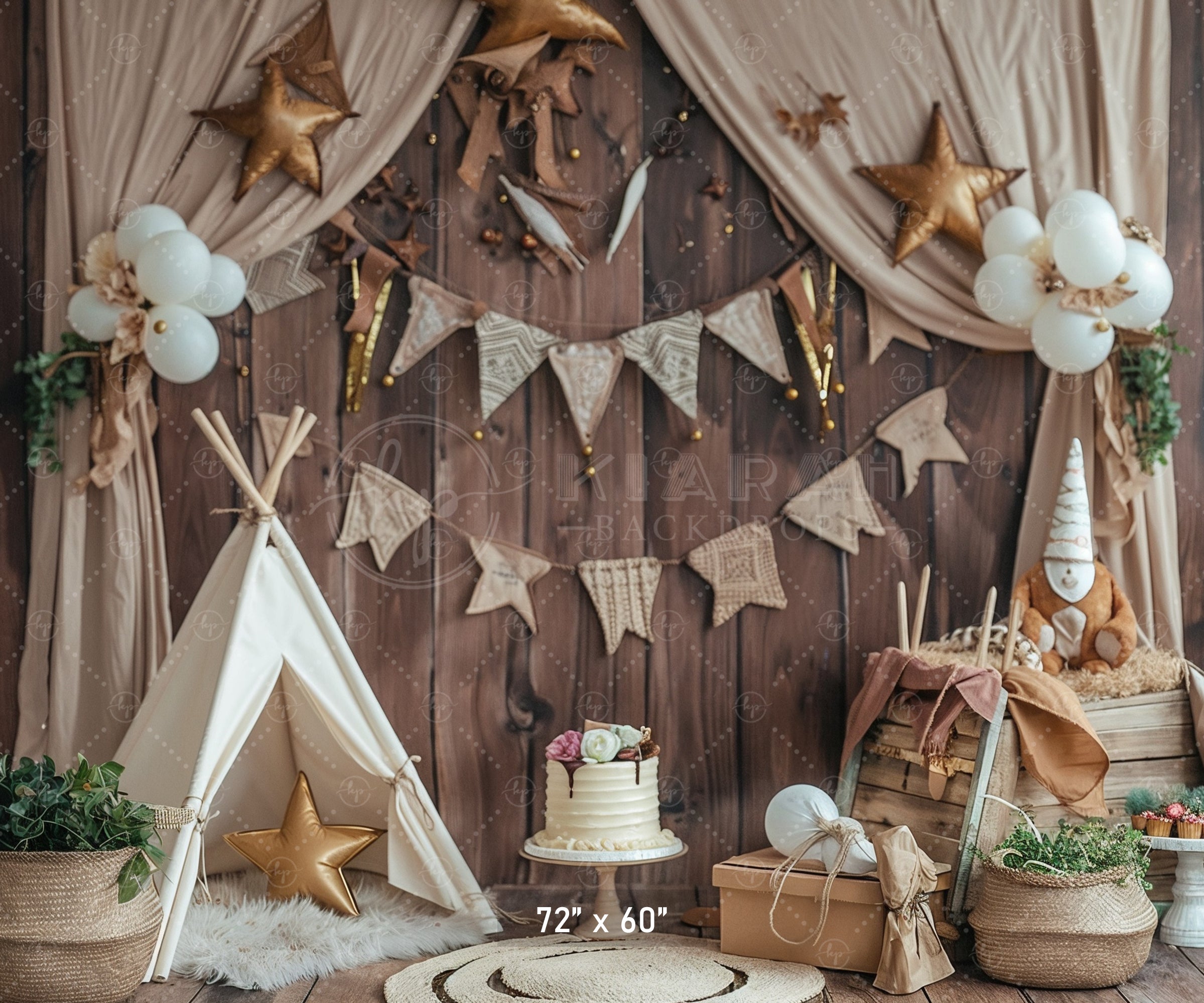 Rustic Woodland Adventure Backdrop