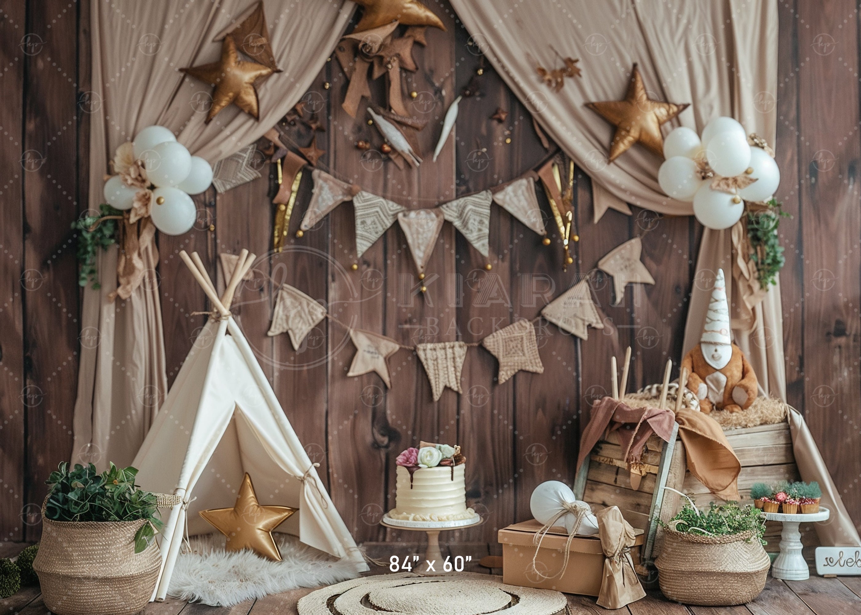 Rustic Woodland Adventure Backdrop