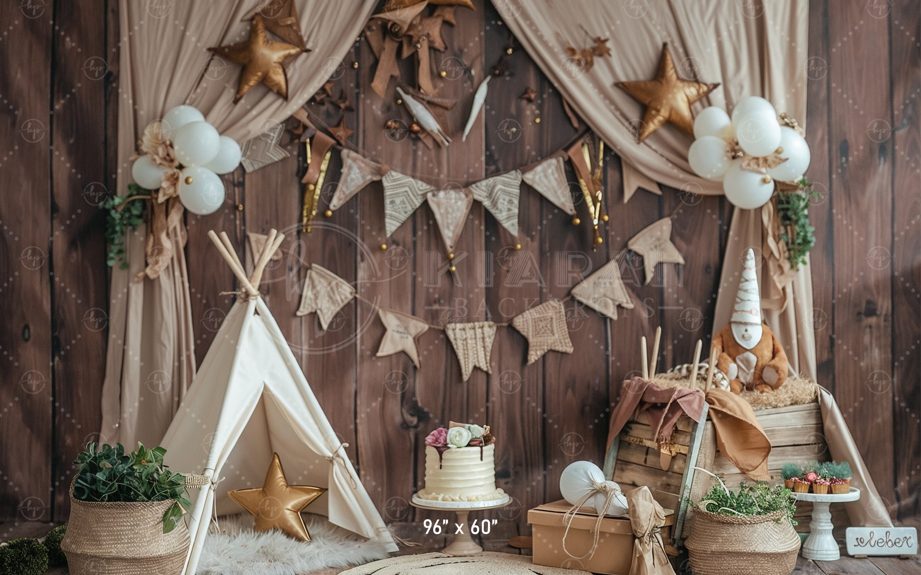 Rustic Woodland Adventure Backdrop