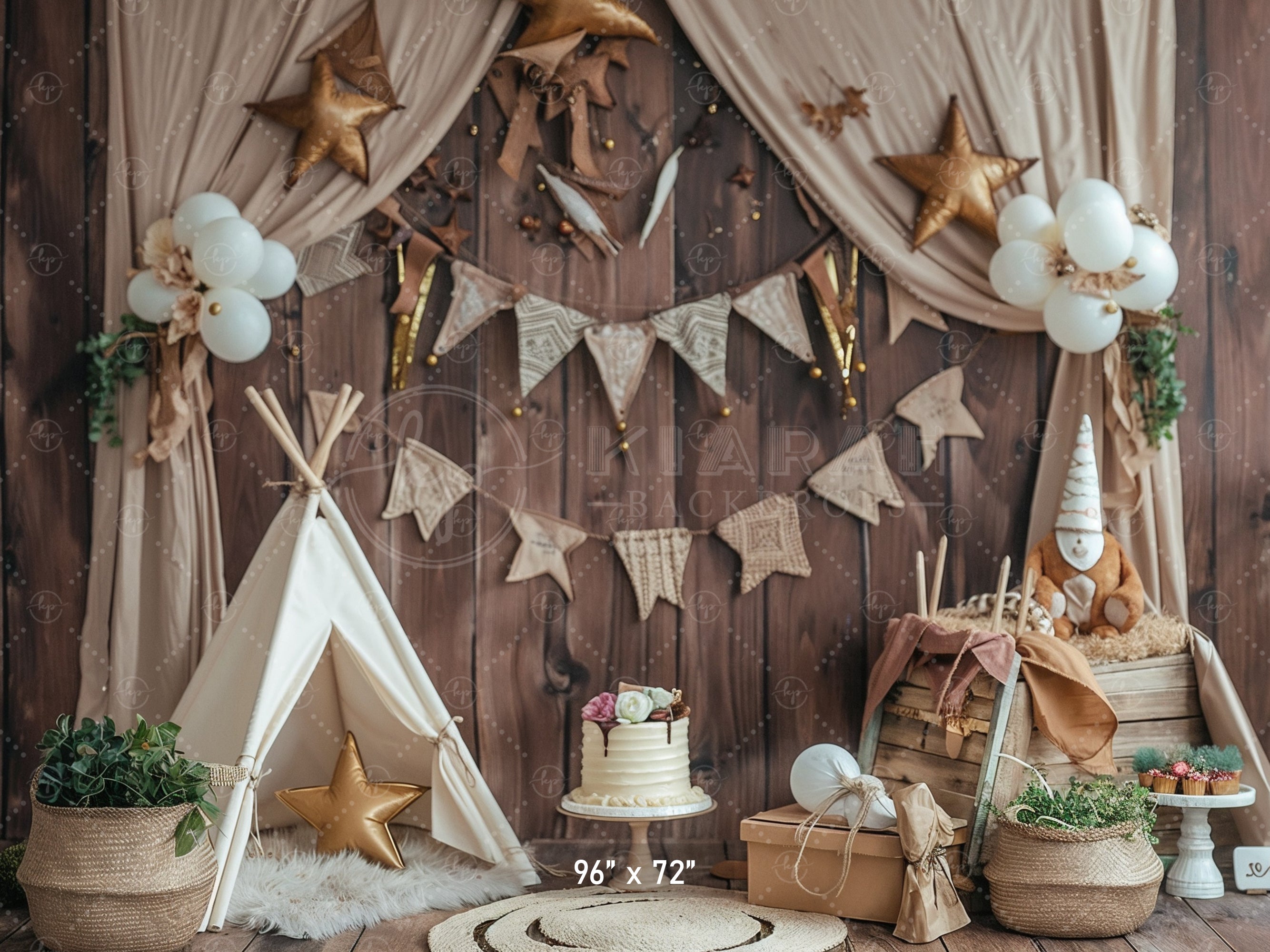 Rustic Woodland Adventure Backdrop
