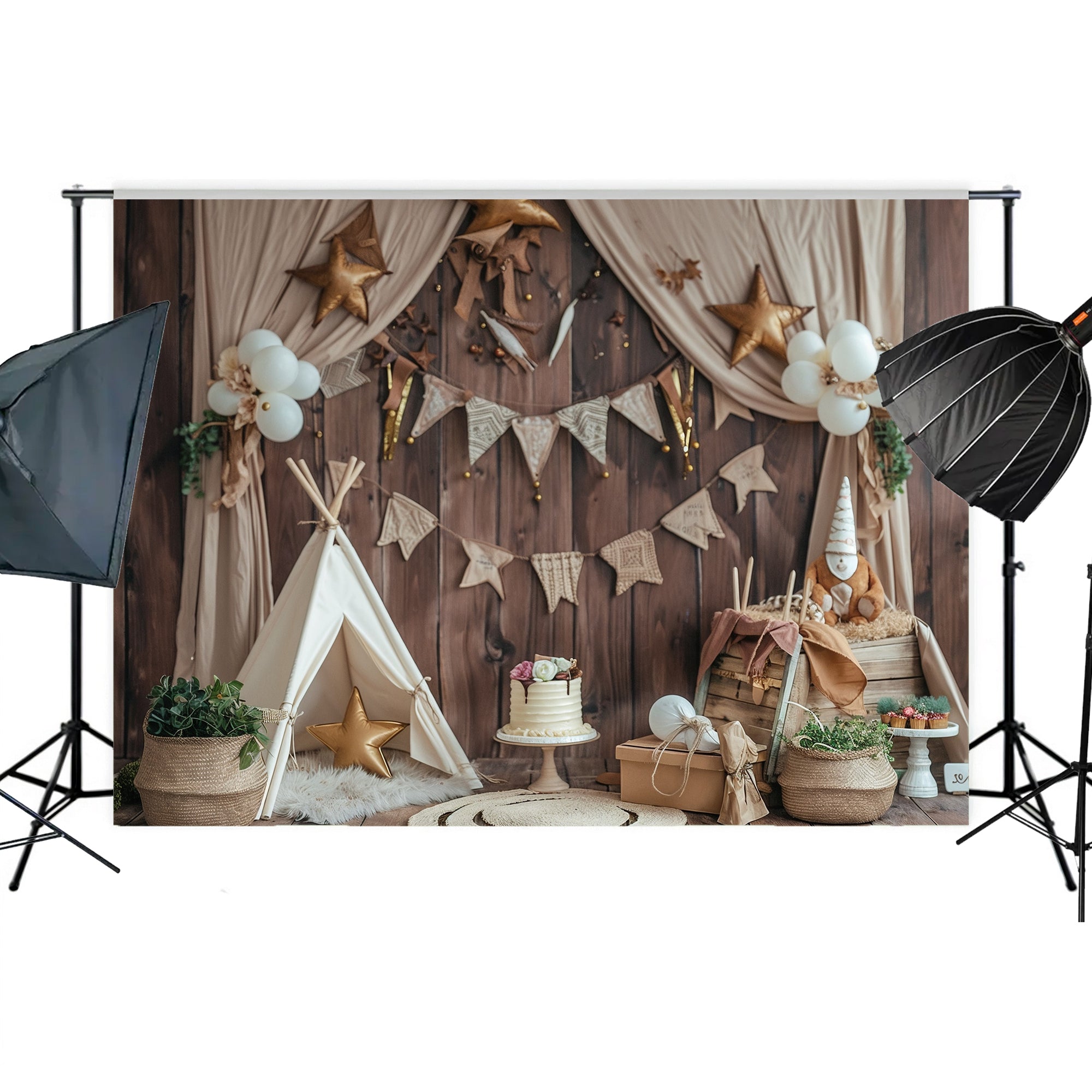 Rustic Woodland Adventure Backdrop