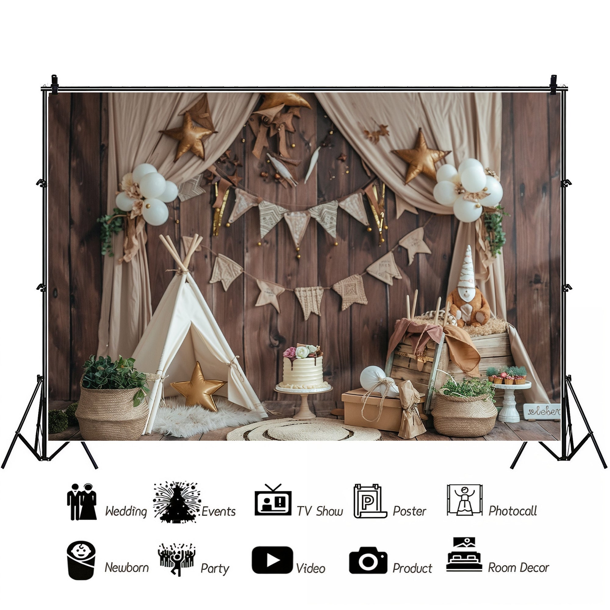 Rustic Woodland Adventure Backdrop