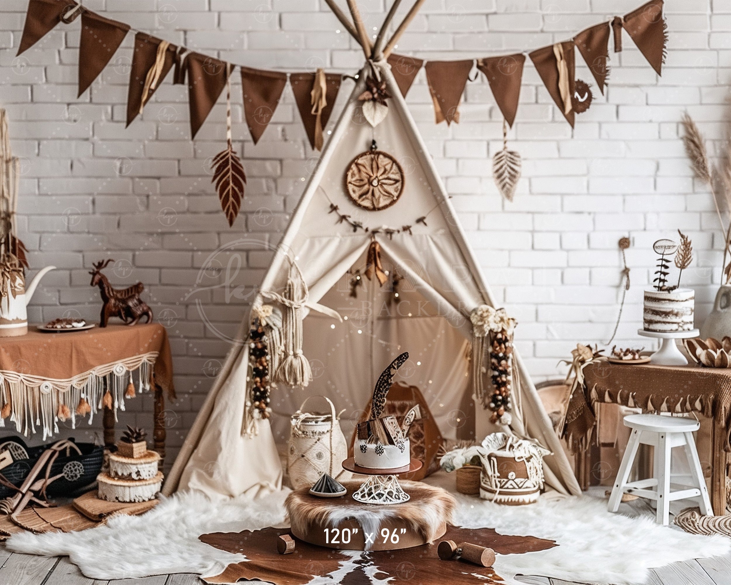 Boho Tribal Teepee Backdrop