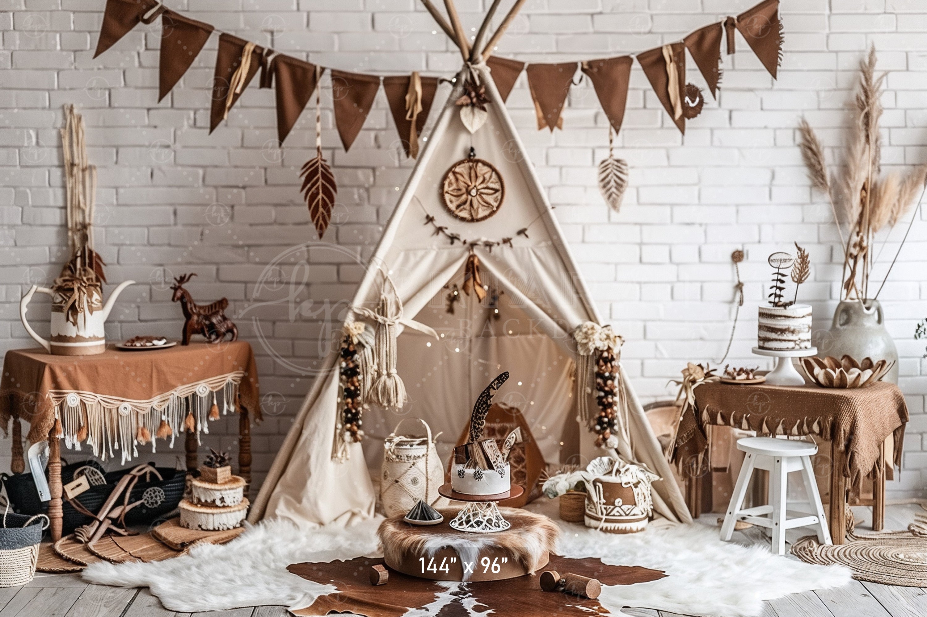 Boho Tribal Teepee Backdrop