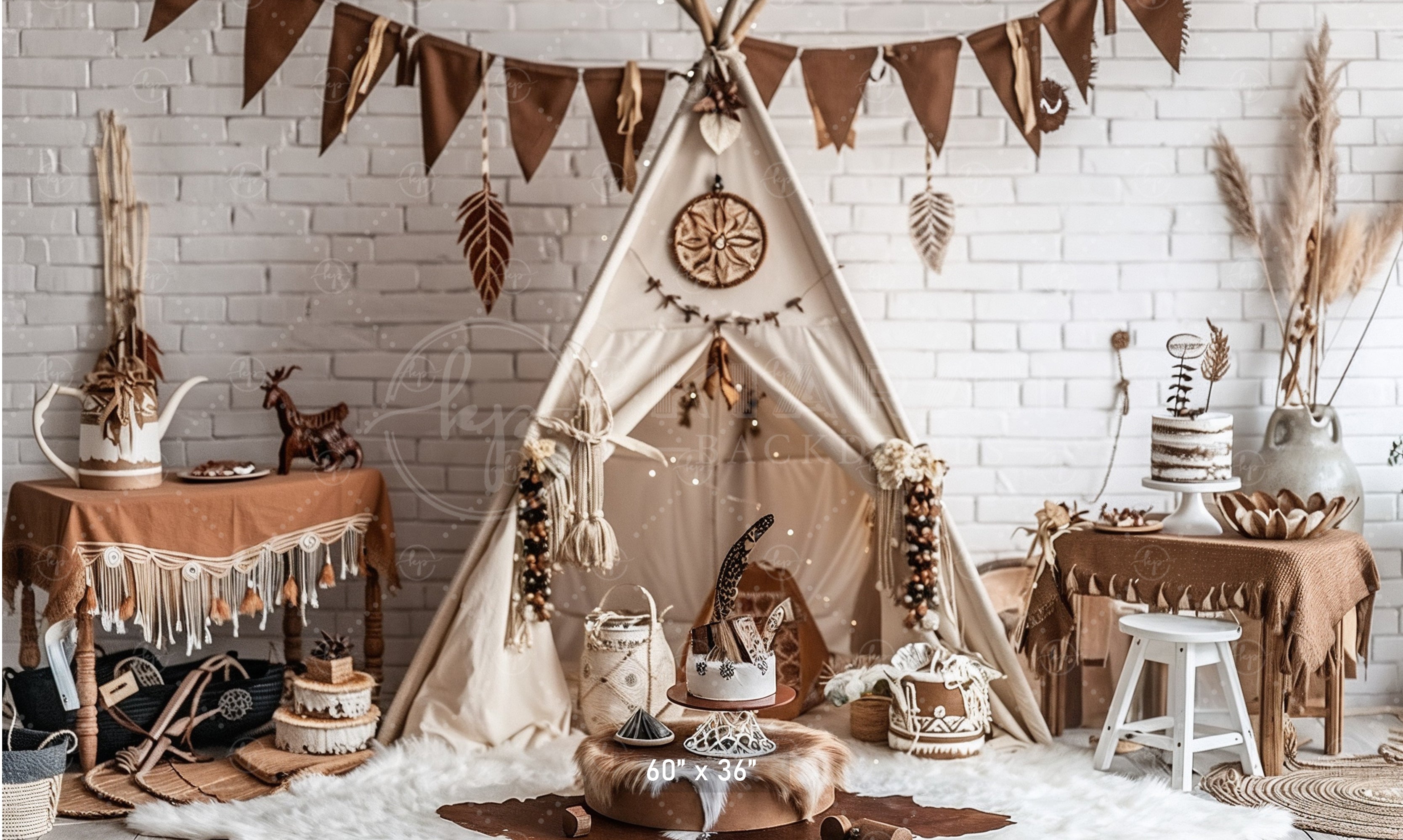 Boho Tribal Teepee Backdrop