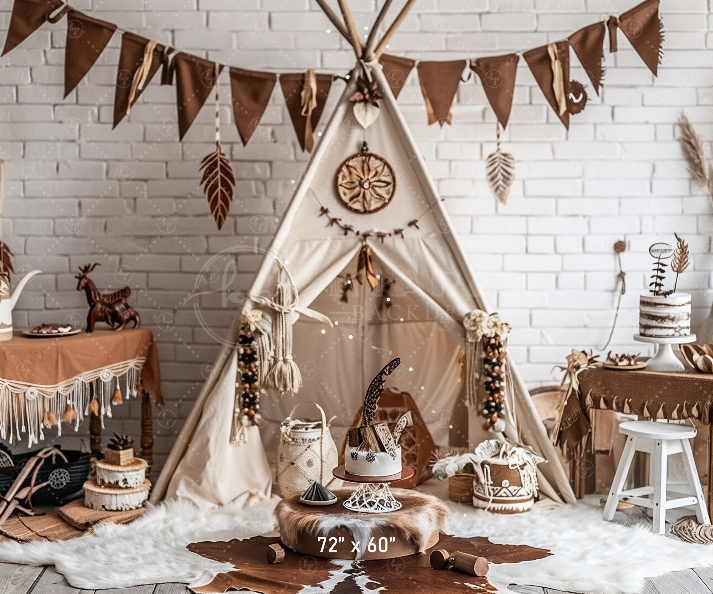 Boho Tribal Teepee Backdrop