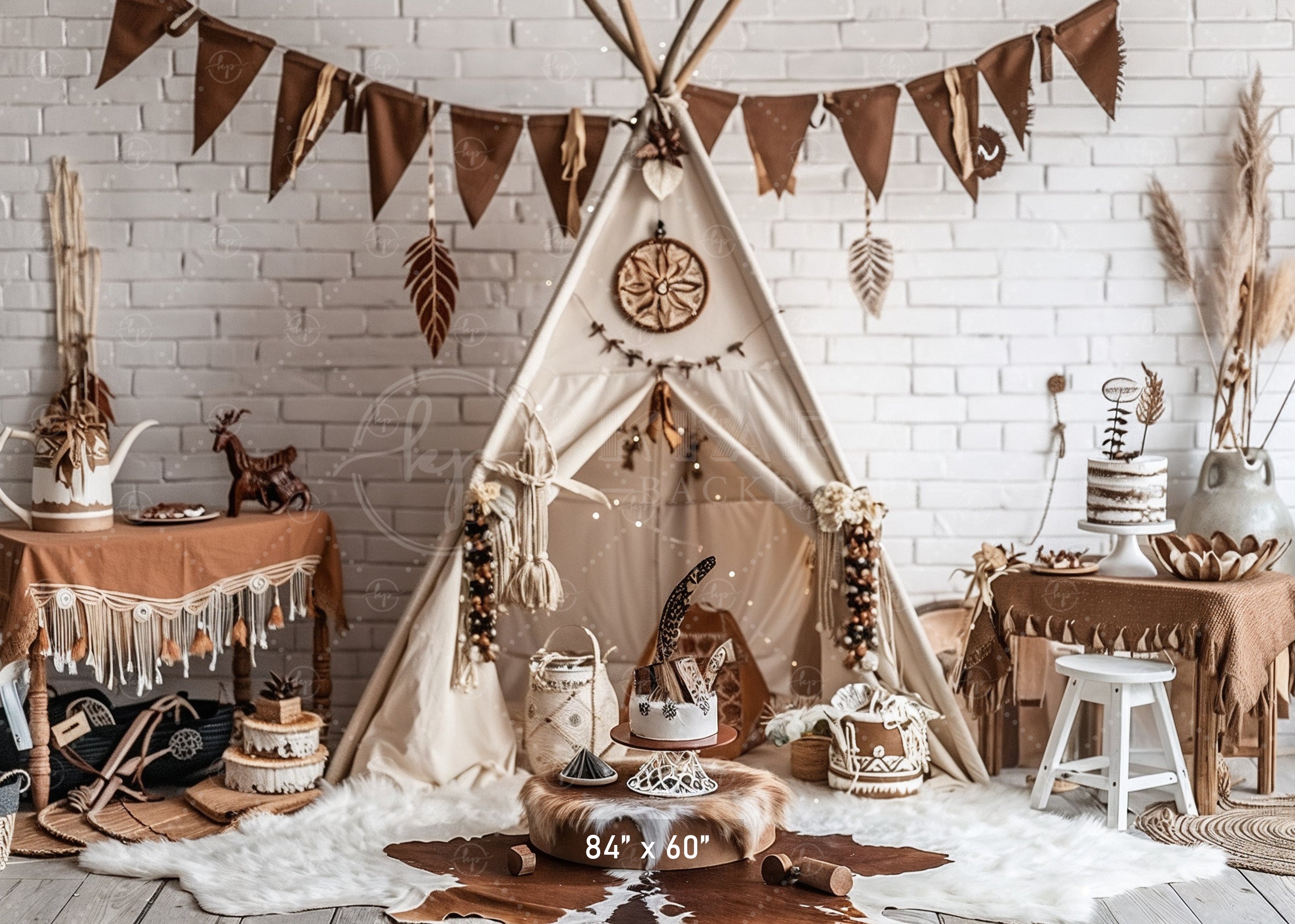 Boho Tribal Teepee Backdrop